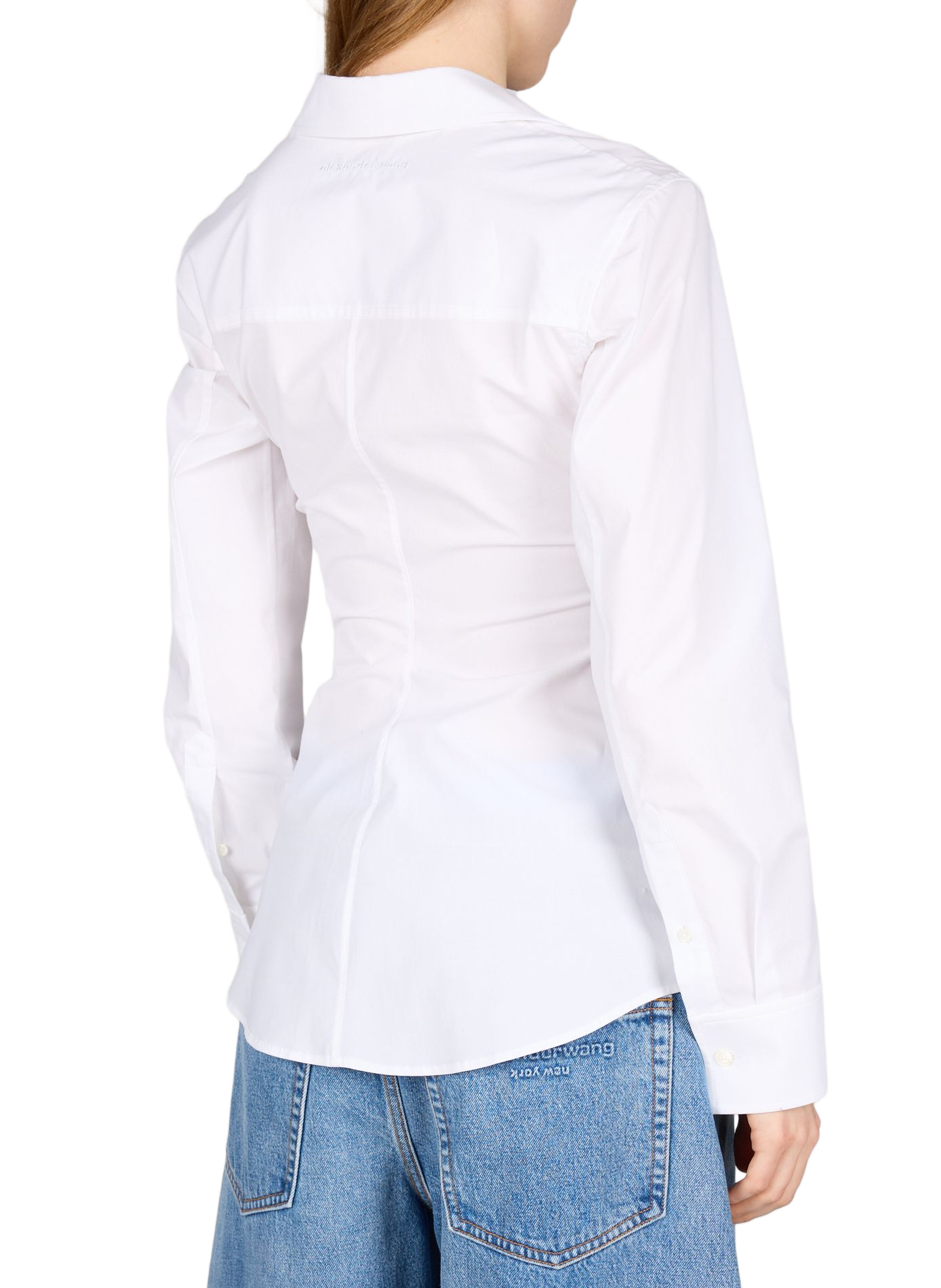 Chemise cintrée zippée à fronces ALEXANDER WANG Blanc