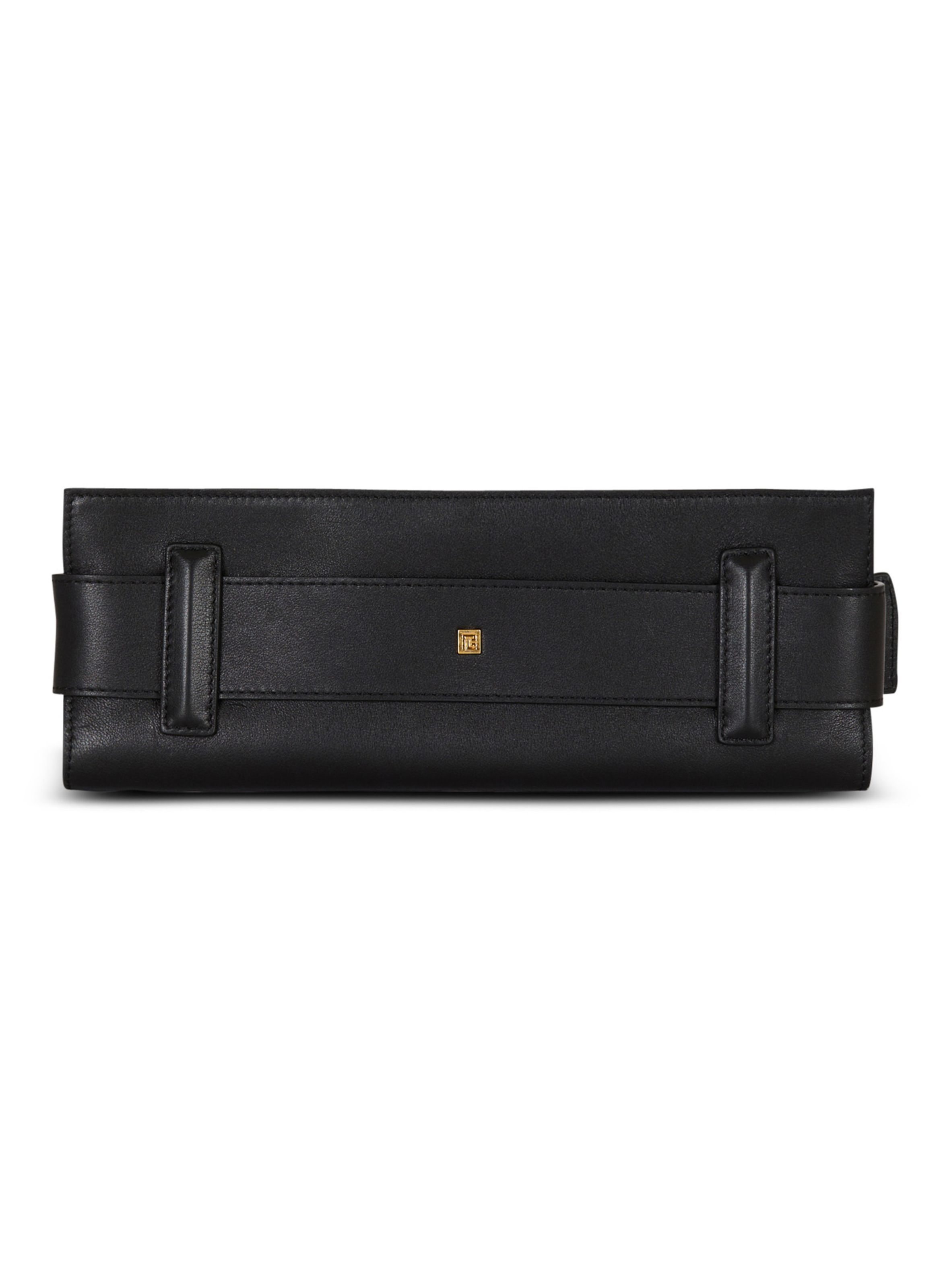 Pochette anthem en cuir de veau BALMAIN Noir