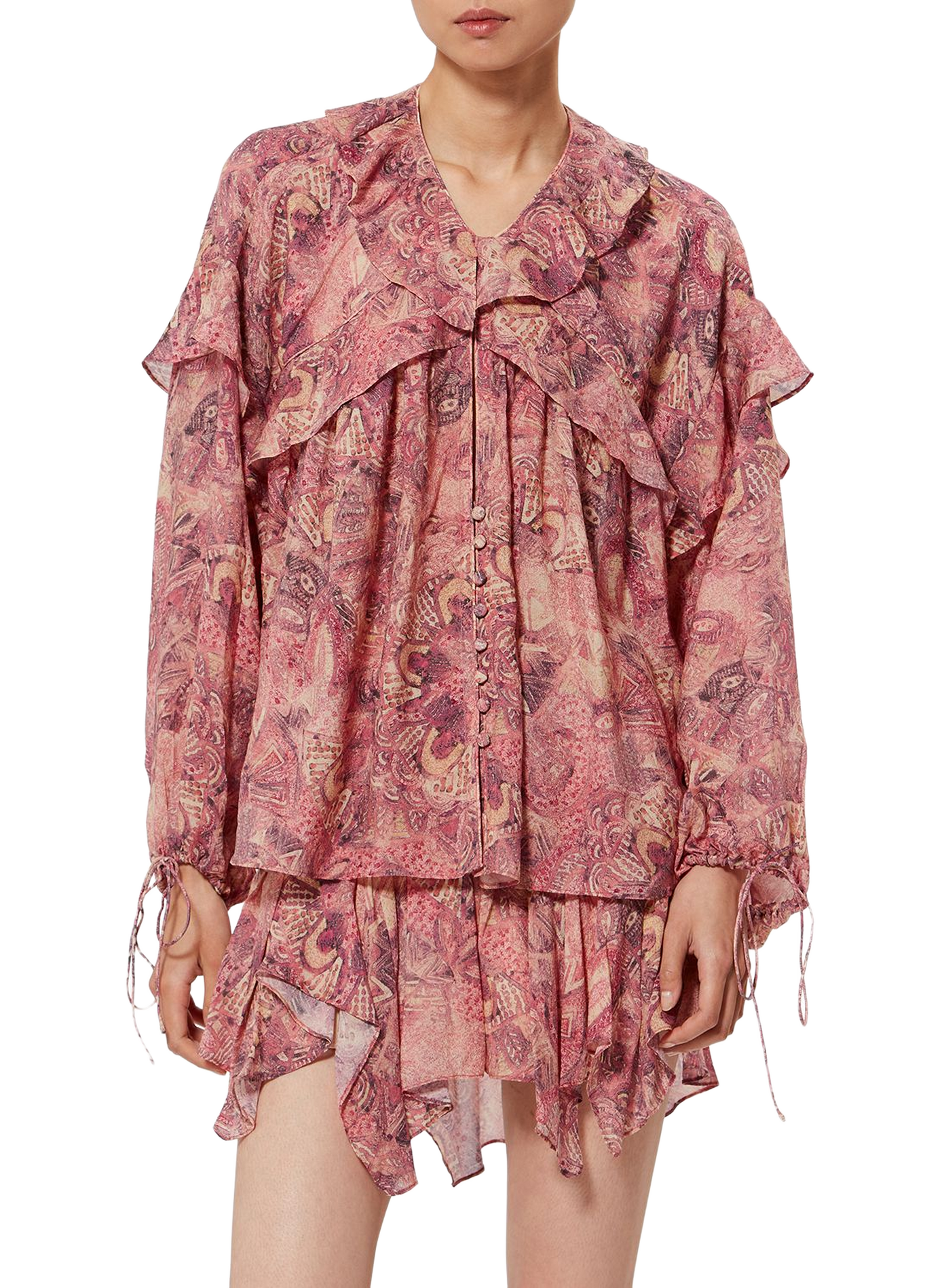 Fluid printed silk Charis blouse ISABEL MARANT Pink