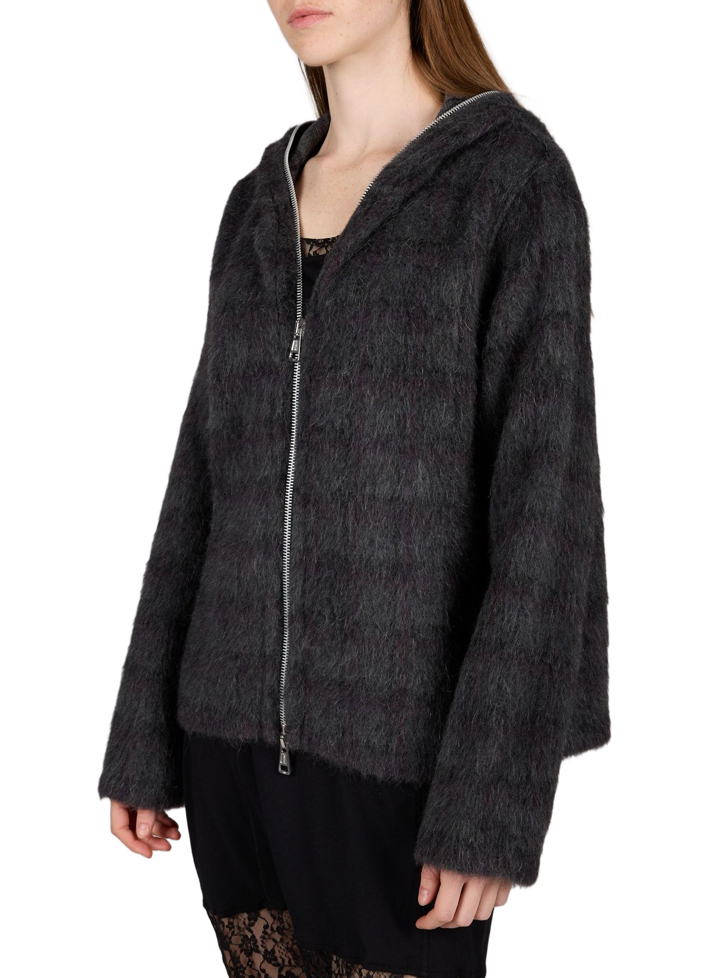 Fluffy full zip hoodie OUR LEGACY Grey