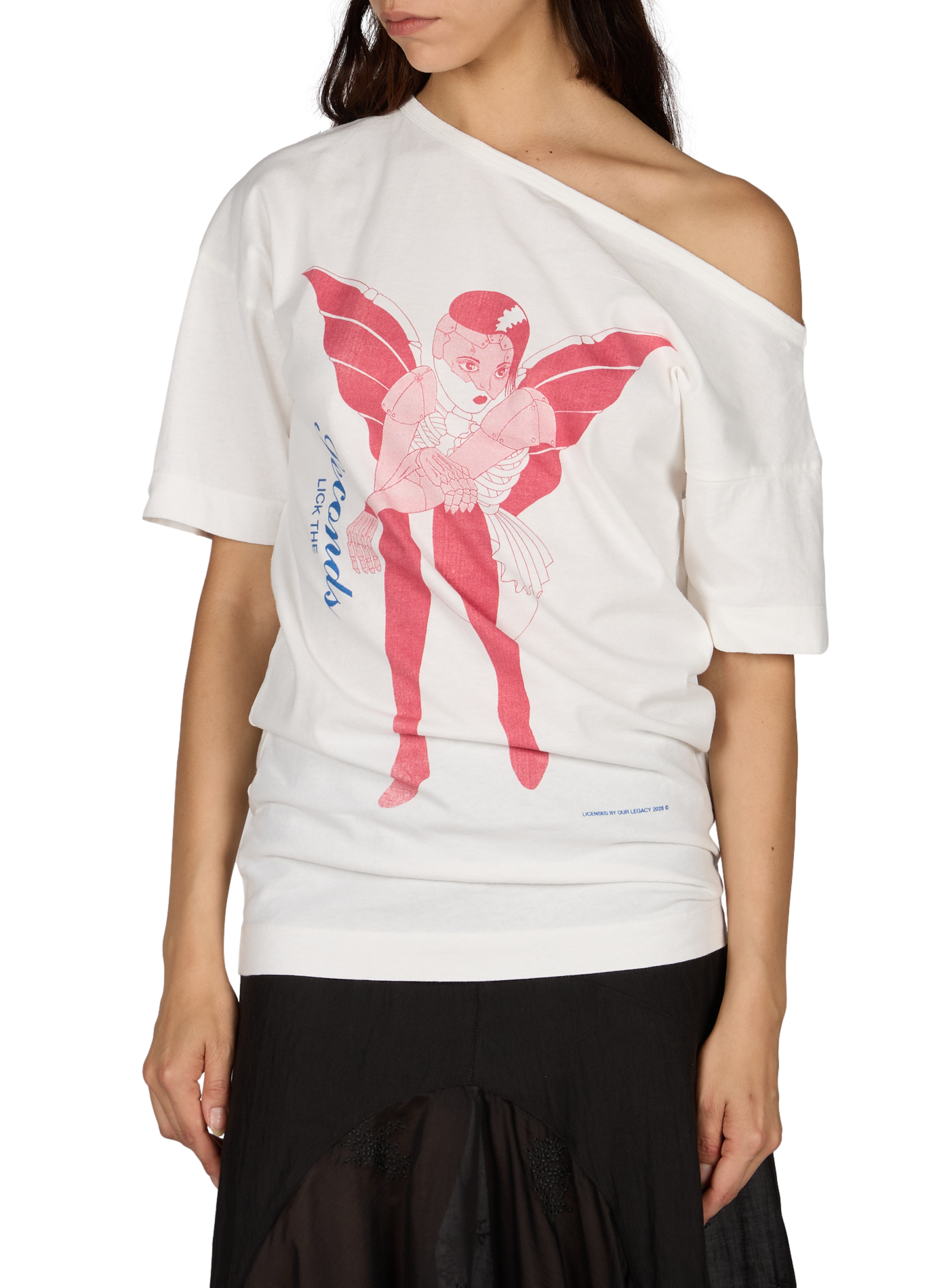 T-shirt col bateau et manches asymétriques en coton OUR LEGACY Multicolore