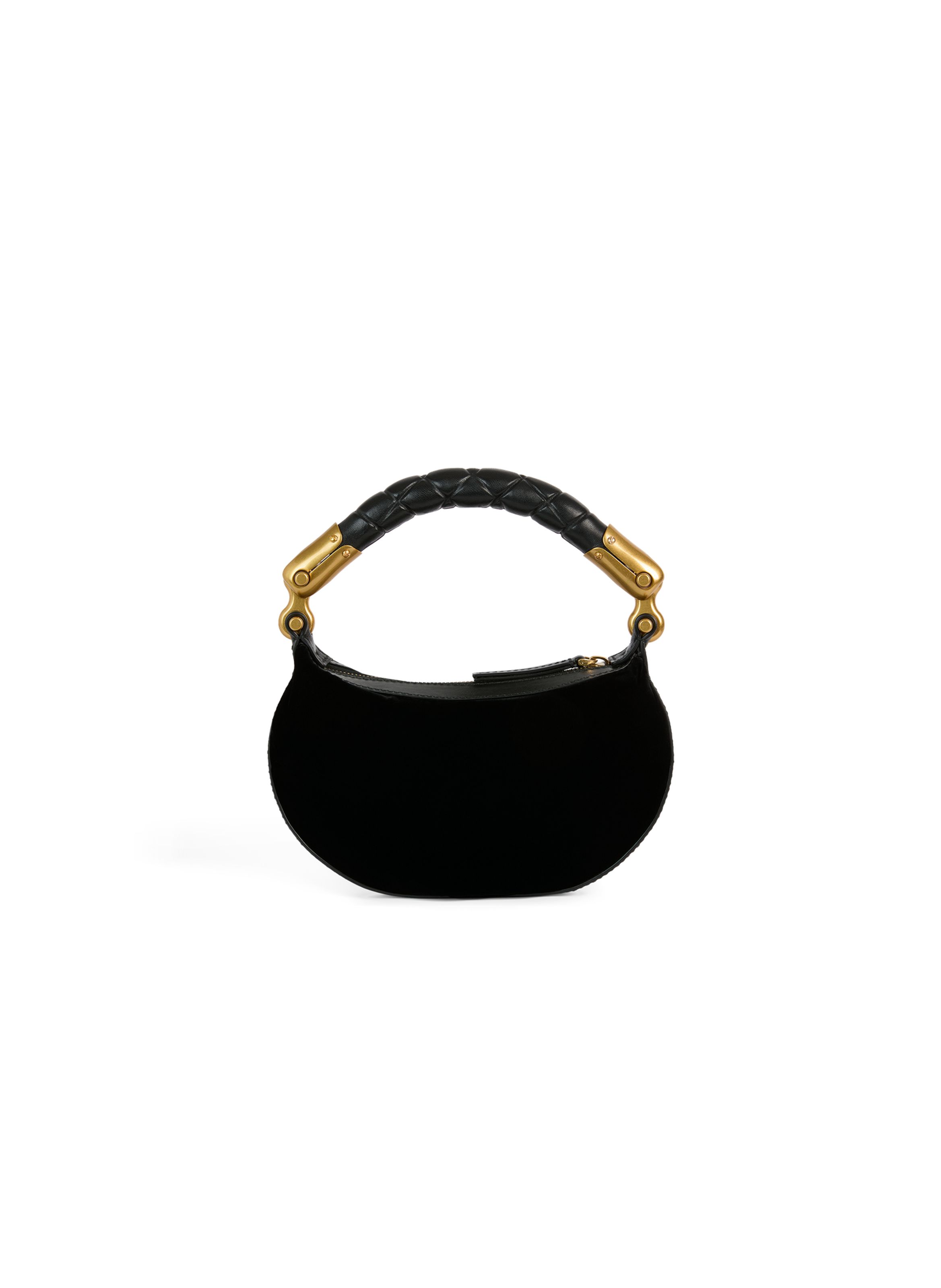 Sac ebene mini insect en velours brodé BALMAIN Noir