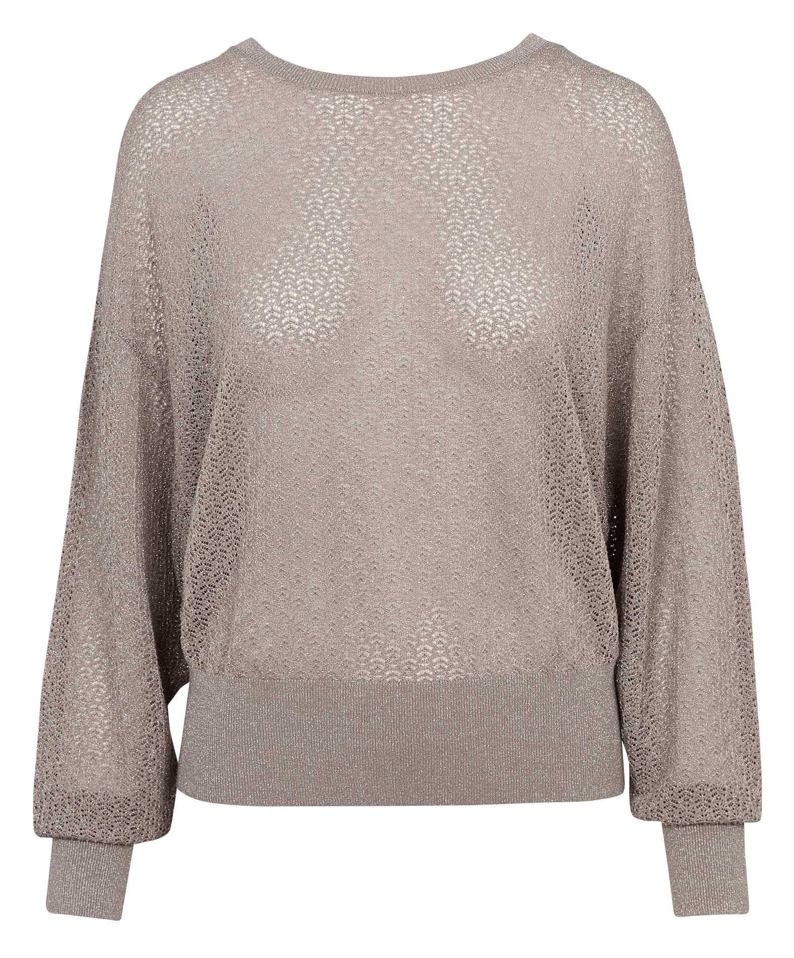 Pull oversize col rond en maille pailletée IKKS Beige