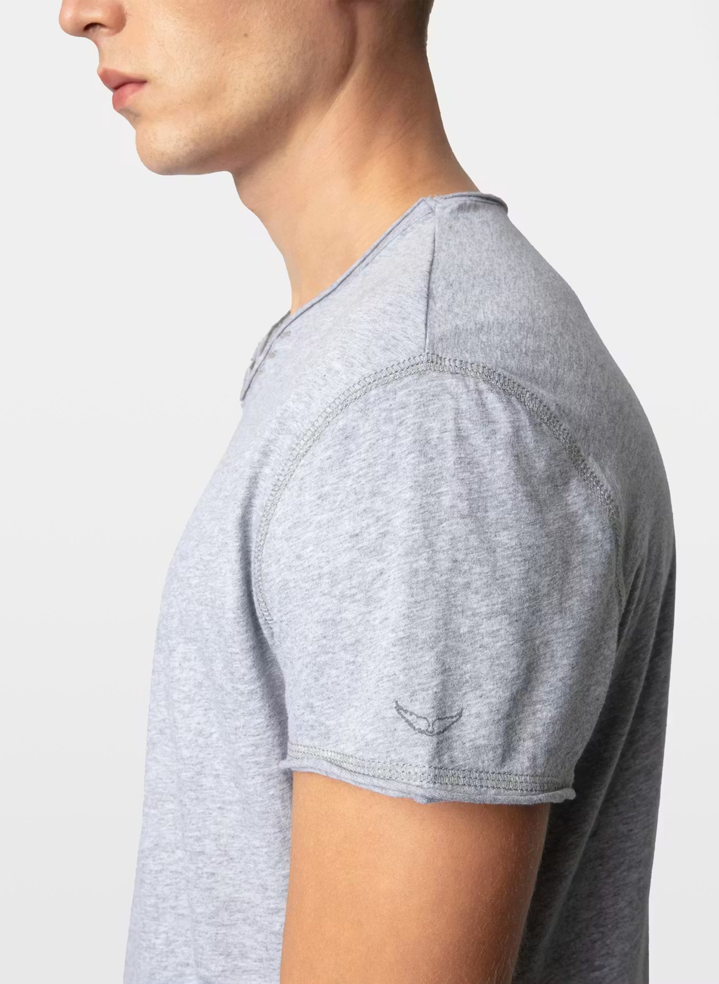 Tee-shirt droit en coton bio monastir ZADIG&VOLTAIRE Gris
