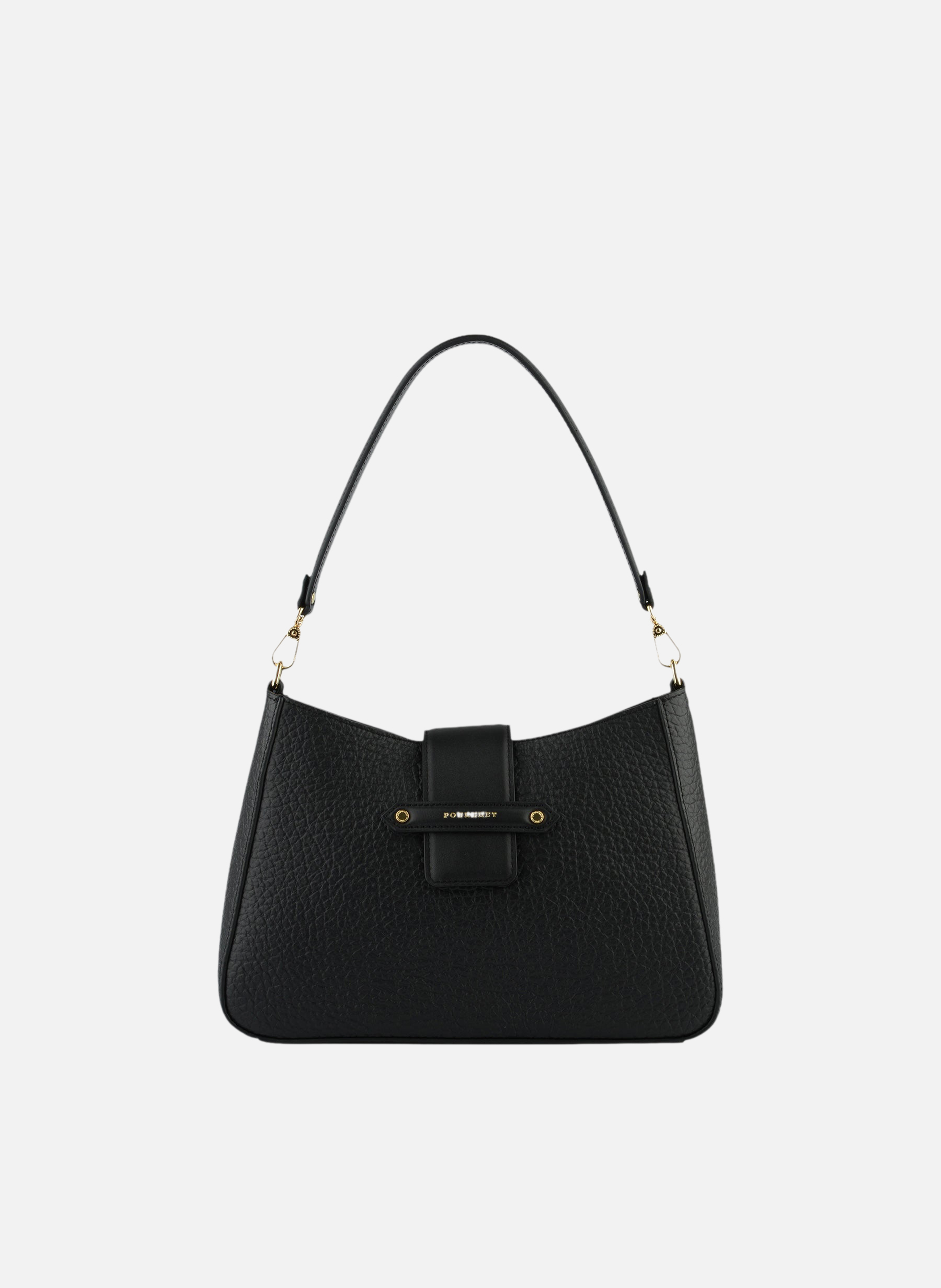 Fleuves | sac porté épaule gm en cuir de vachette  Noir