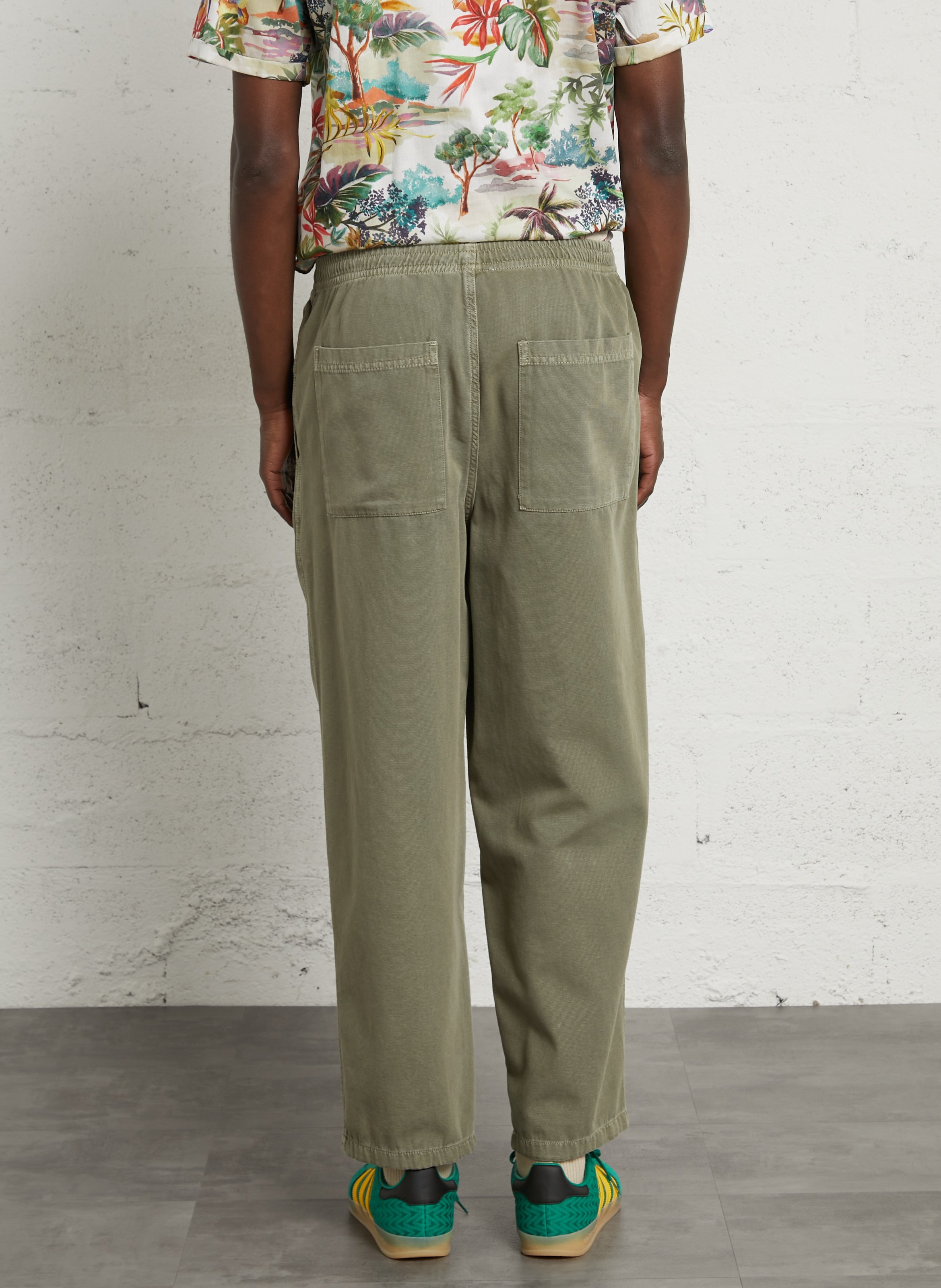 Pantalon droit en coton lycaz AMERICAN VINTAGE Vert