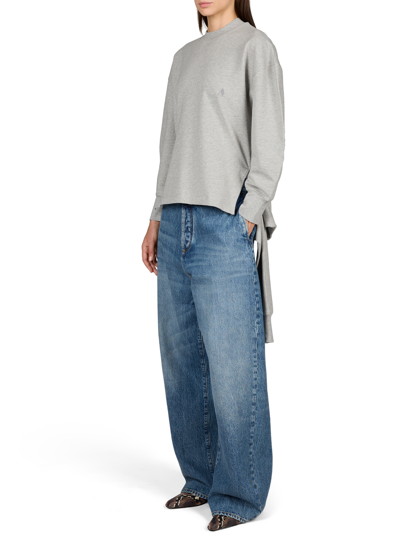 Sweat oversize en coton mélangé THE ATTICO Gris