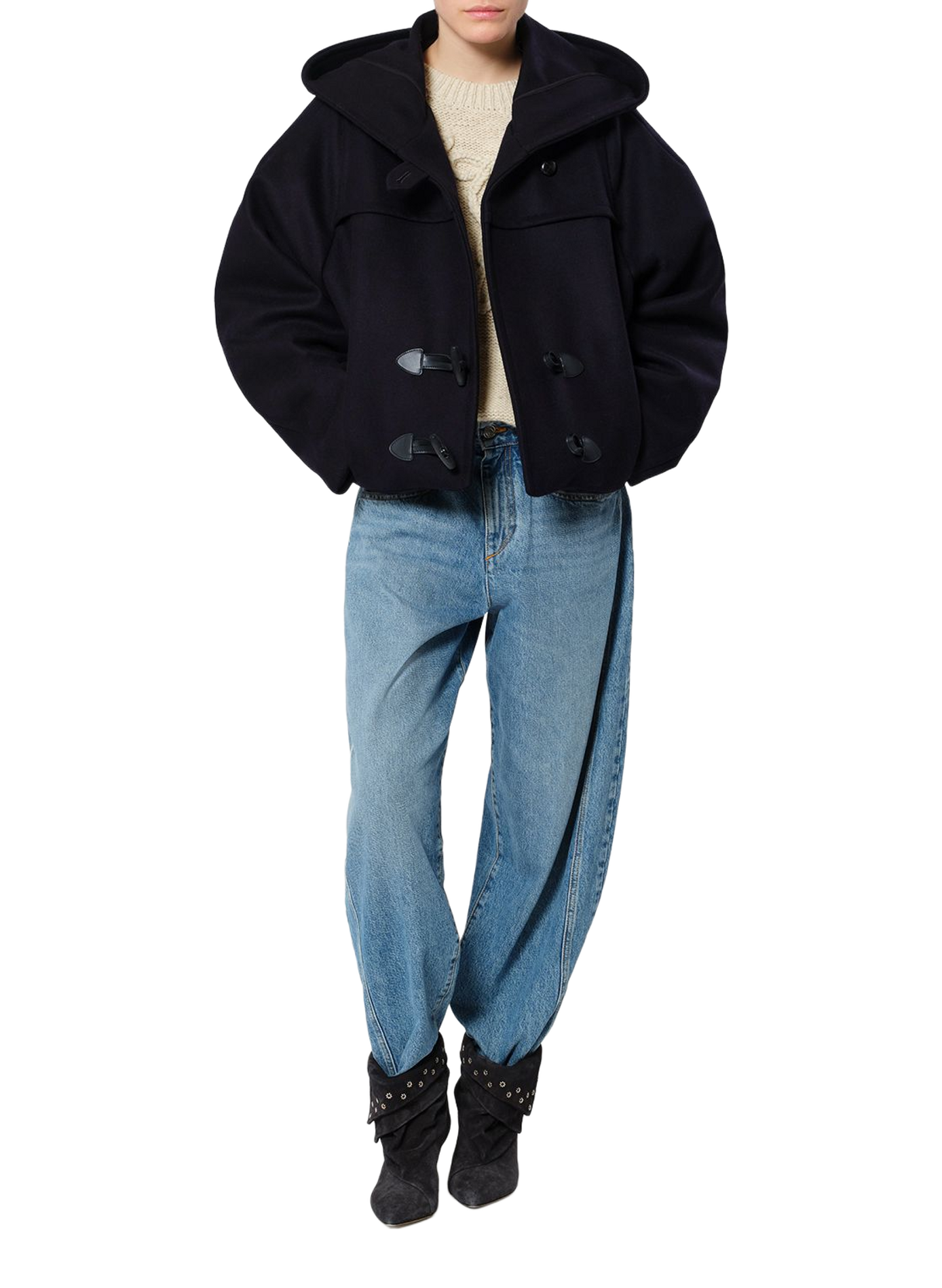 Kurzer Caban-Mantel Trixie aus Wolle und Kaschmir ISABEL MARANT Blau