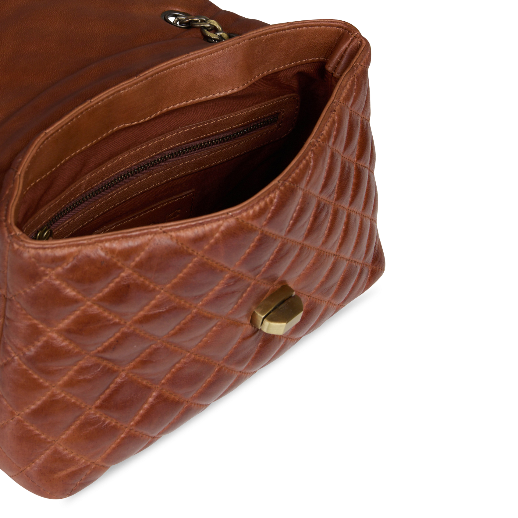Sac matelassé en cuir vivien MAISON 123 Marron