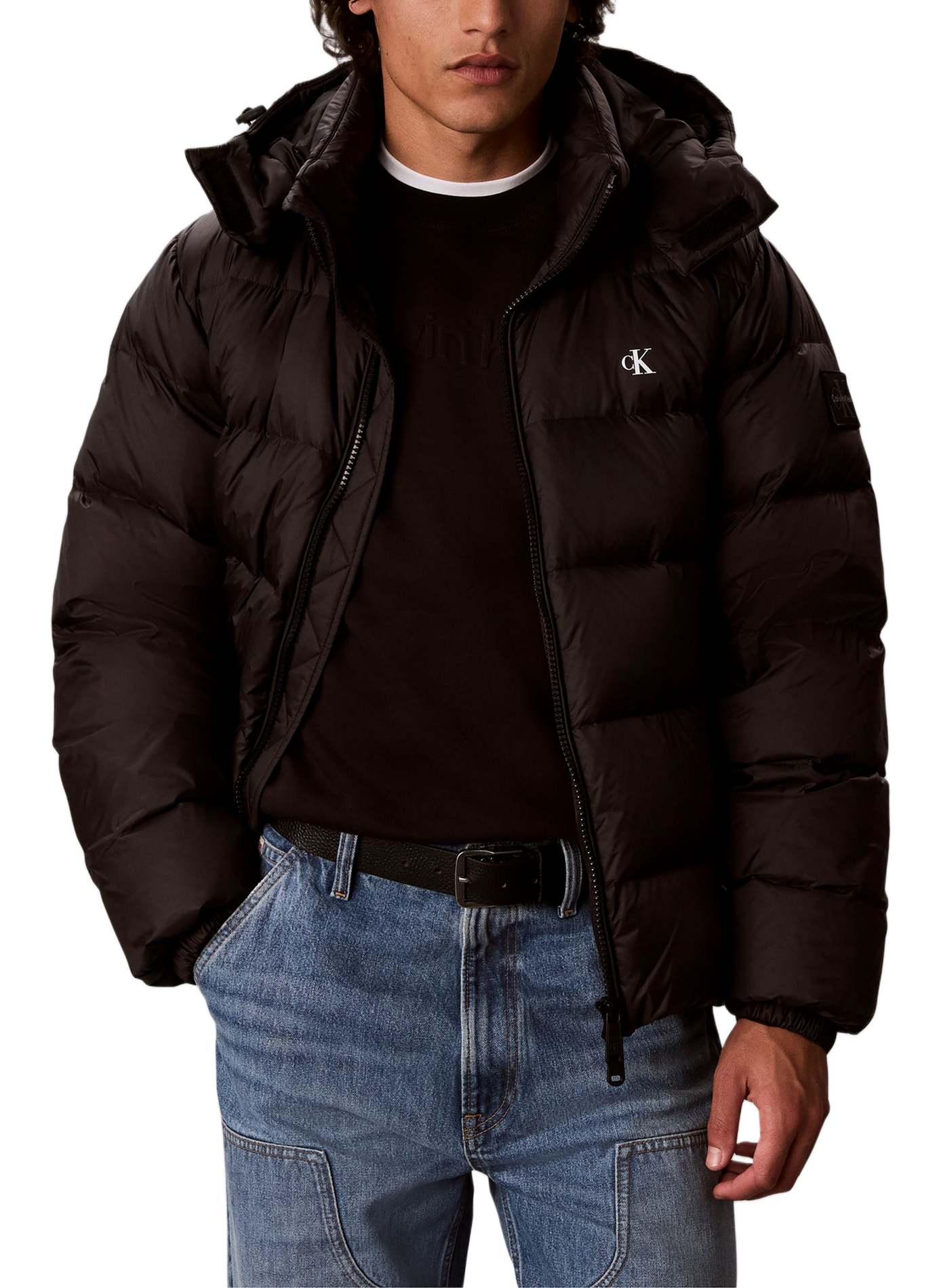 Daunenjacke mit abnehmbarer Kapuze CALVIN KLEIN Schwarz