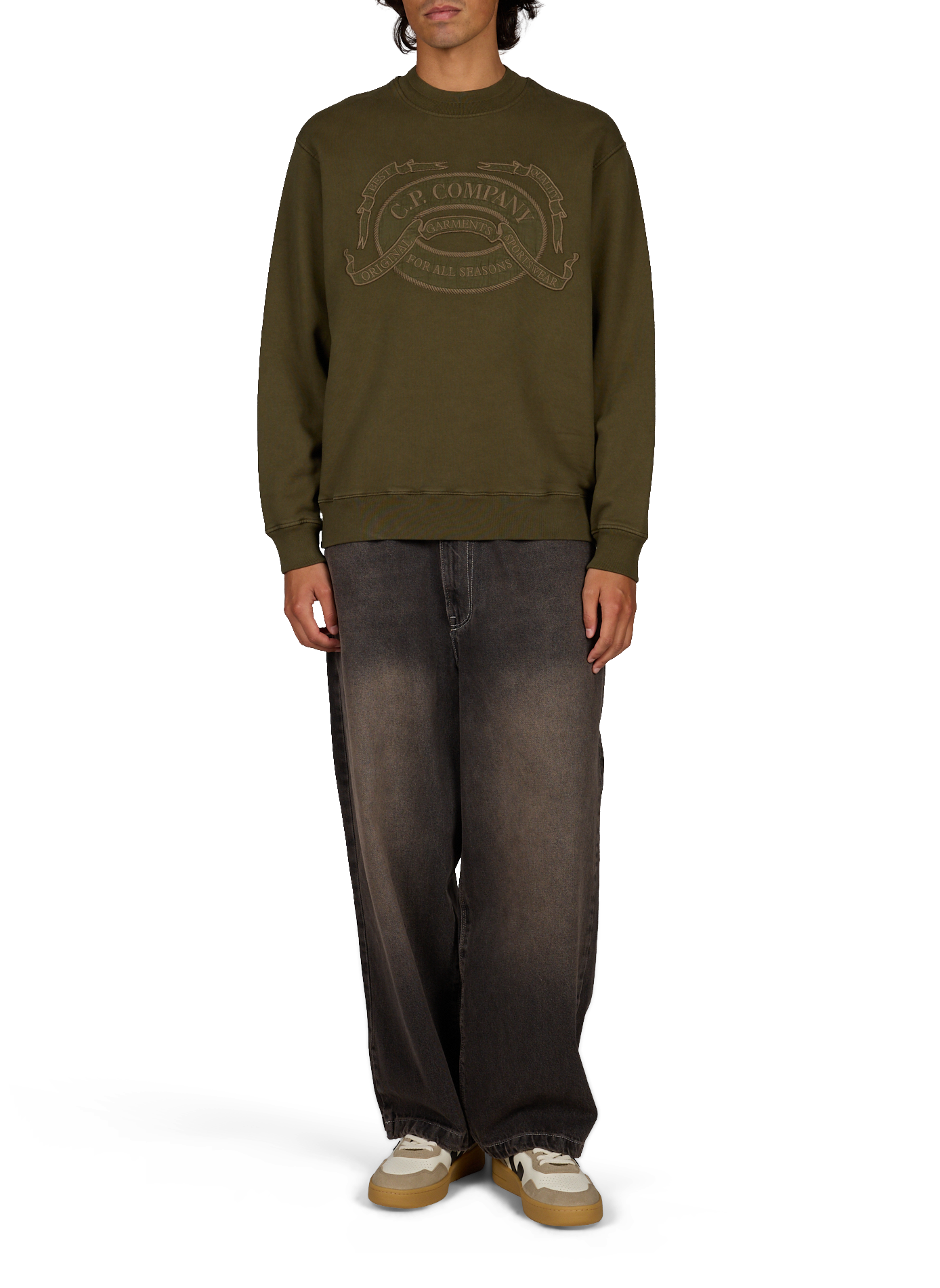 Cotton screen-printed sweatshirt CP COMPANY Khaki