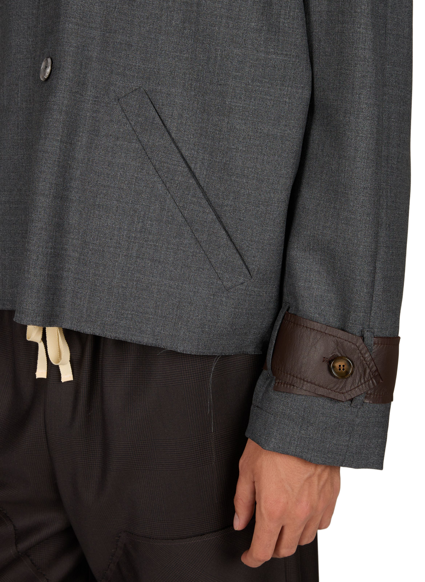 Straight coat with classic collar in virgin wool SONIA CARRASCO Grey