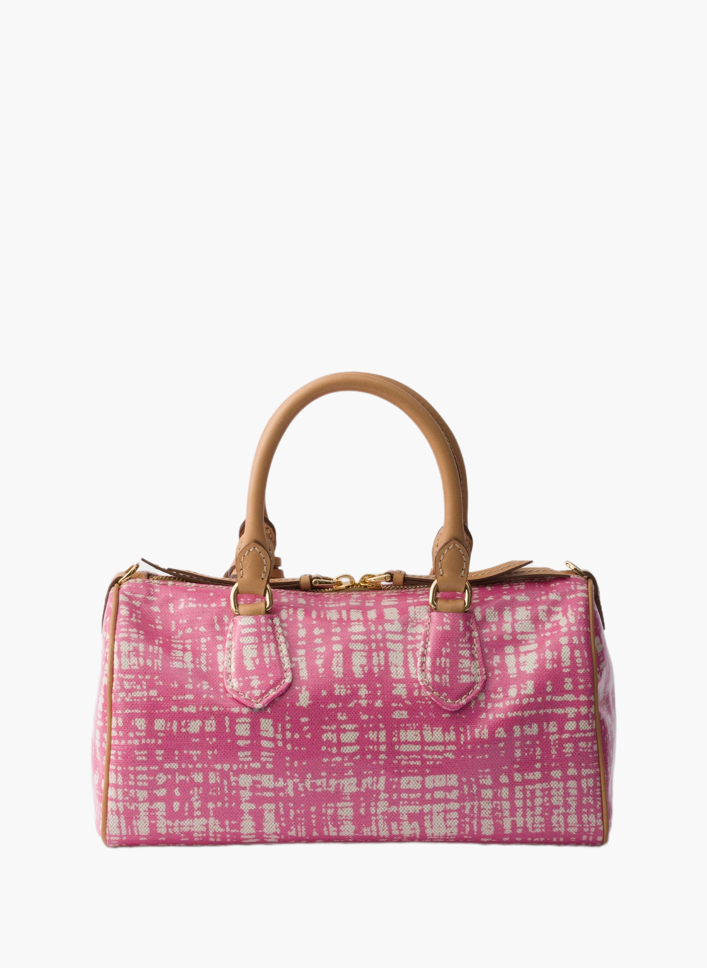 Petit sac à main prada evasion en mélange de lin e PRADA Rose