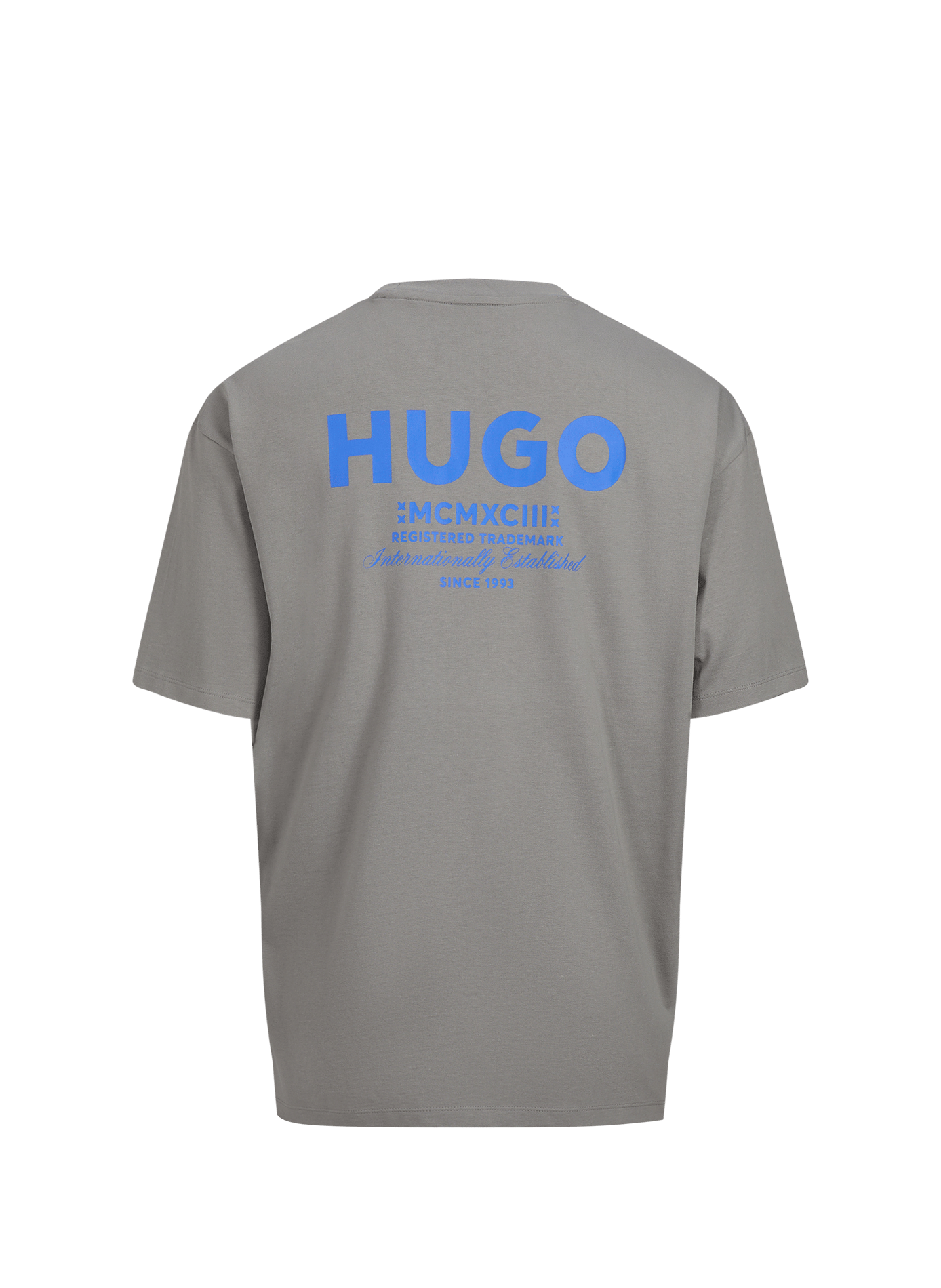 Short-sleeve printed cotton T-shirt  HUGO BLUE Grey