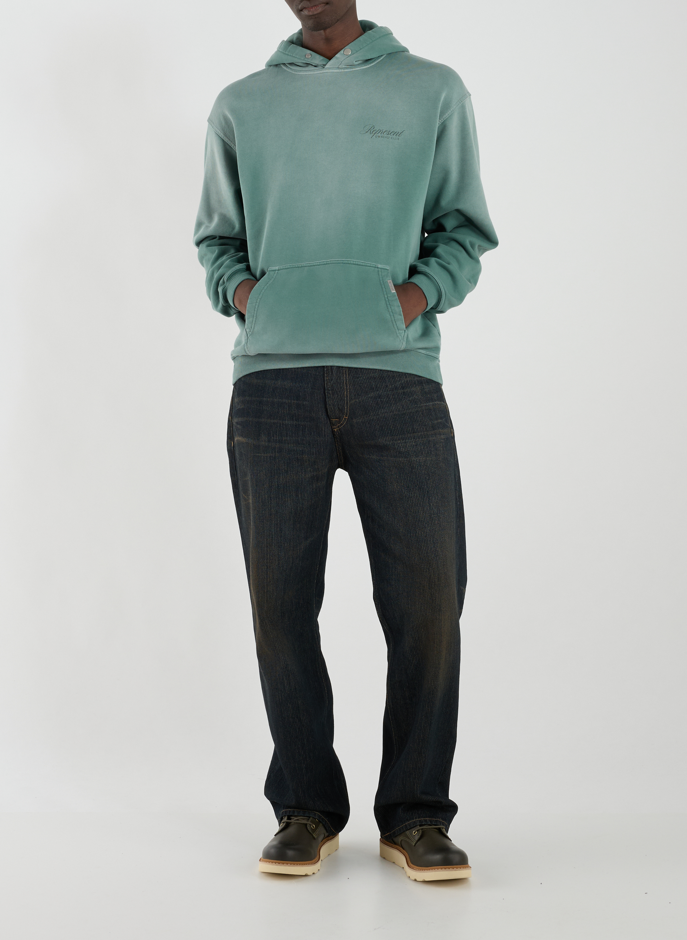 Kapuzen-Sweatshirt aus Baumwolle REPRESENT Grun
