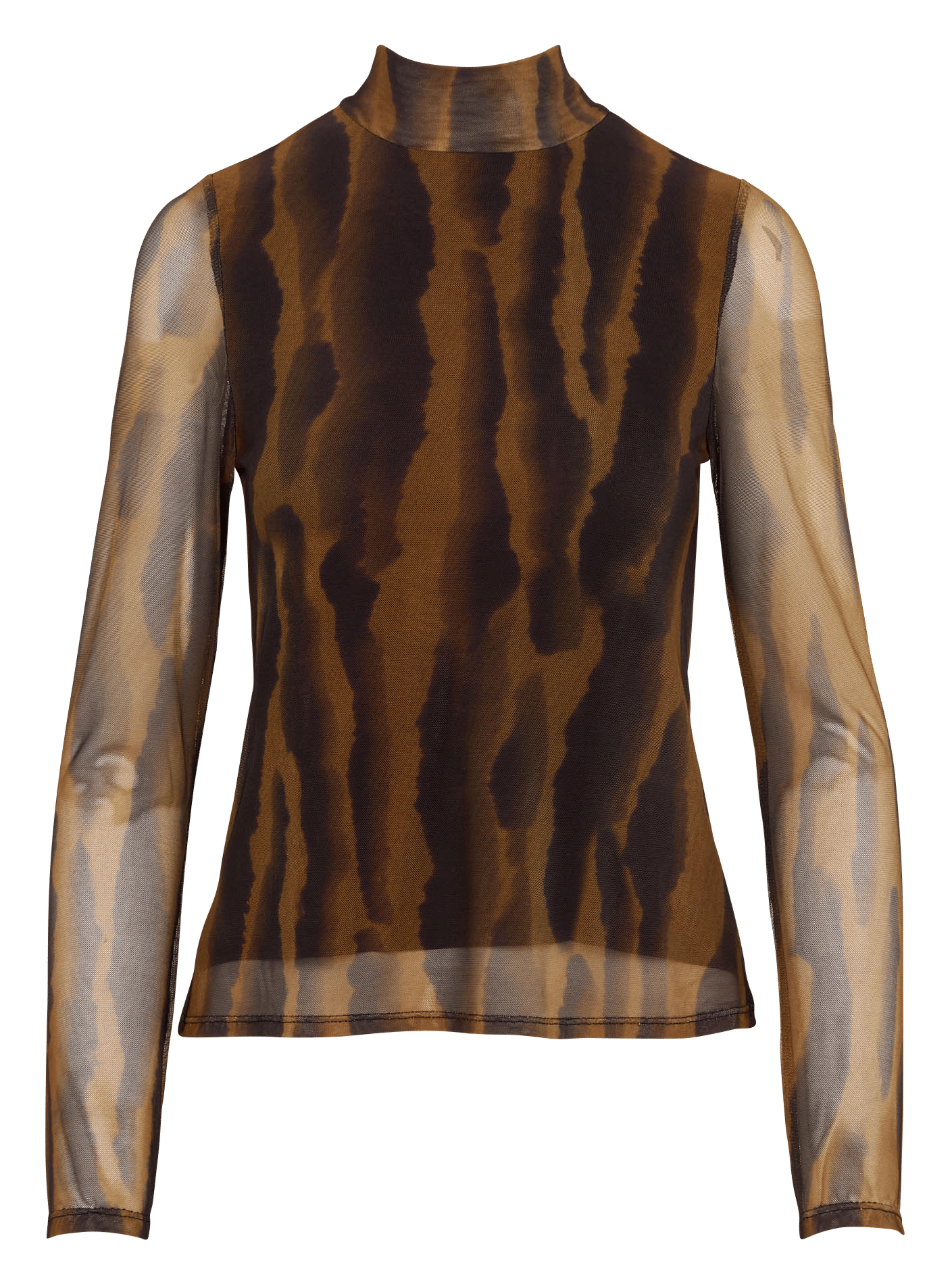 Top met hoge kraag en print LA FEE MARABOUTEE Bruin
