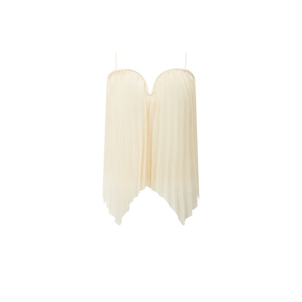 Top à encolure festonnée