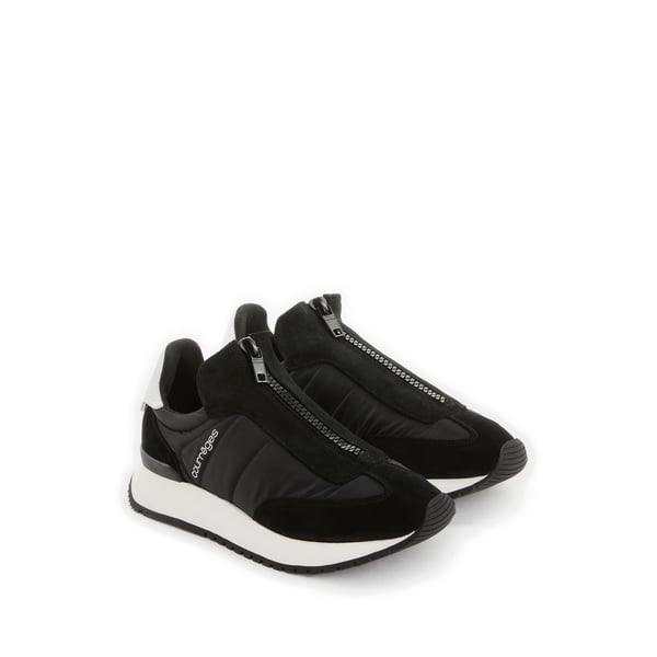 Baskets zippée en cuir et nylon