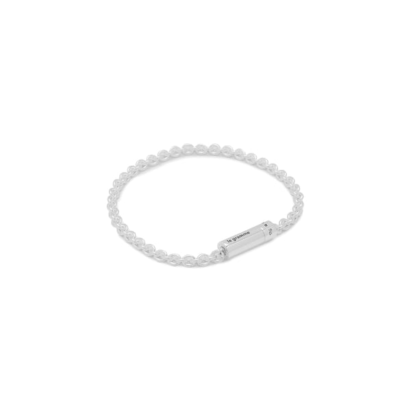 Bracelet câble 11g sur chaine en argent poli