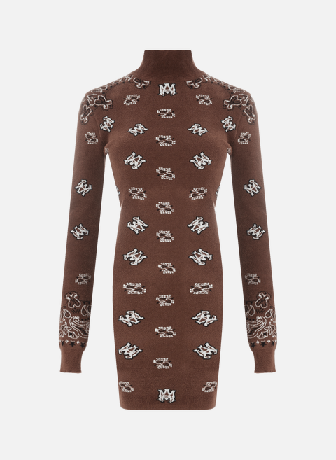 Brown patterned sweater dressAMIRI 