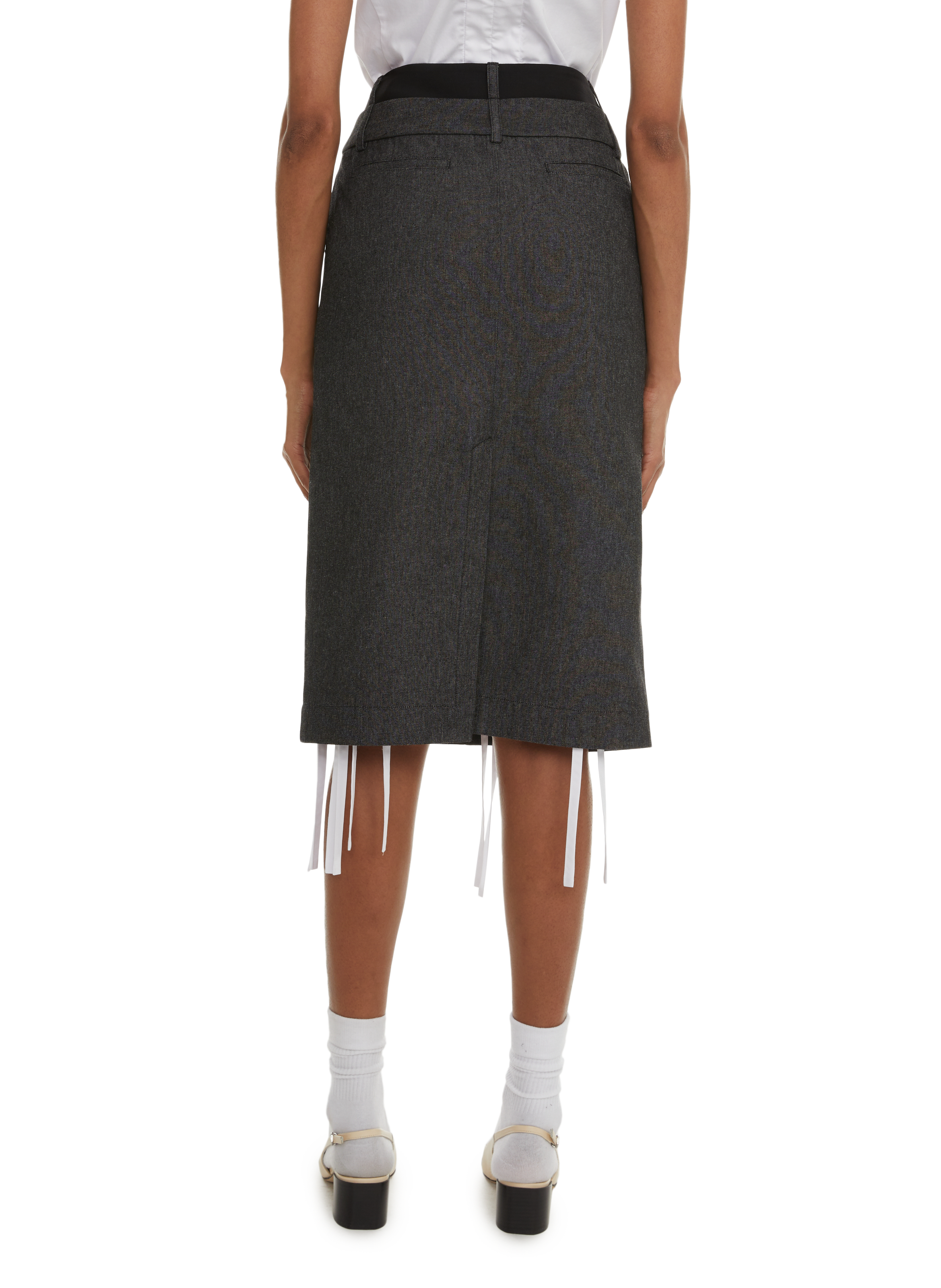 Jupe droite en coton  EUDON CHOI Noir