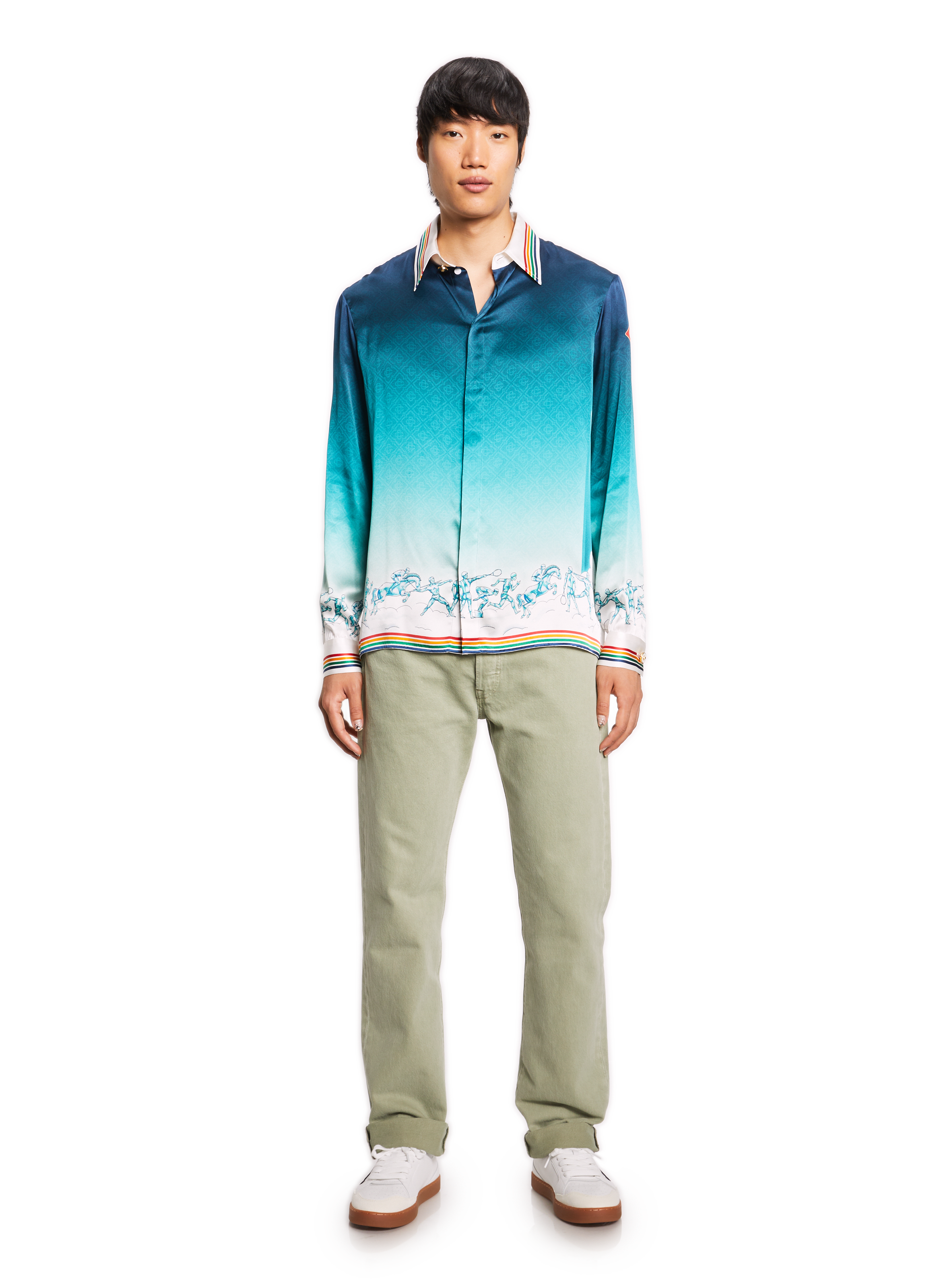 Silk shirt La déesse du stade CASABLANCA PARIS Blue