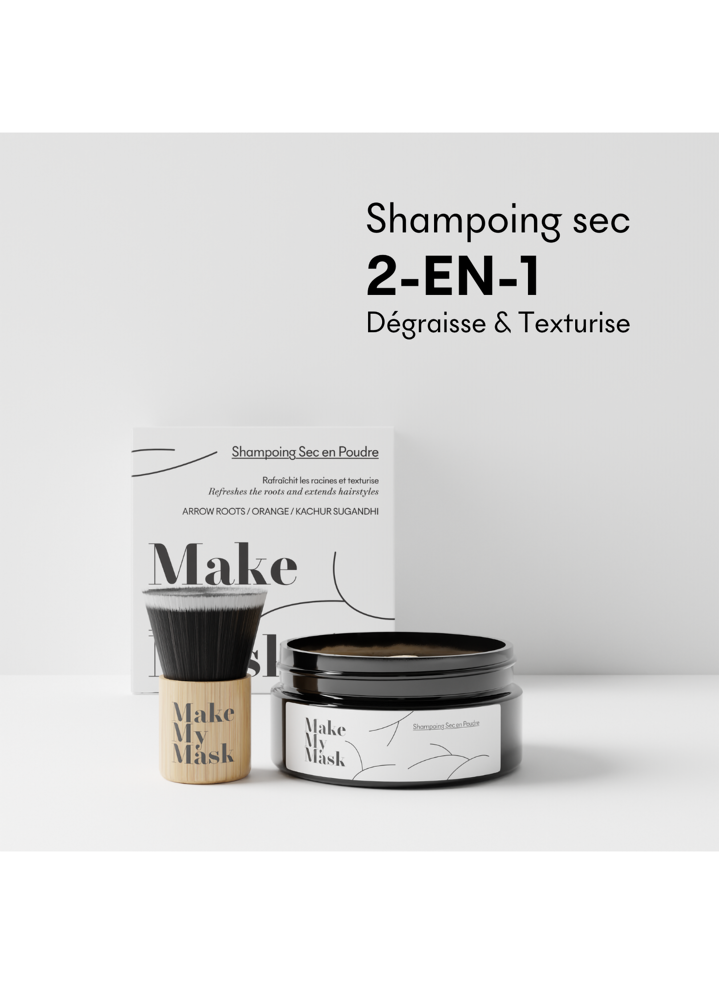 Dry Shampoo and Applicator Brush MAKE MY MASK No color