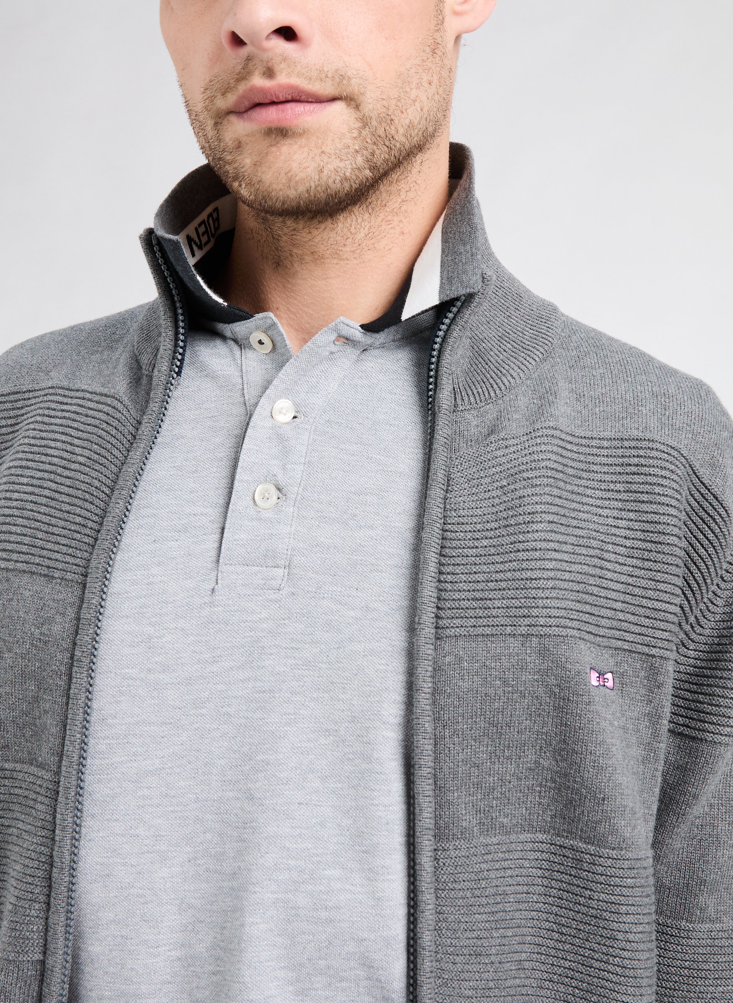 Ribbed knit cardigan EDEN PARK Grey