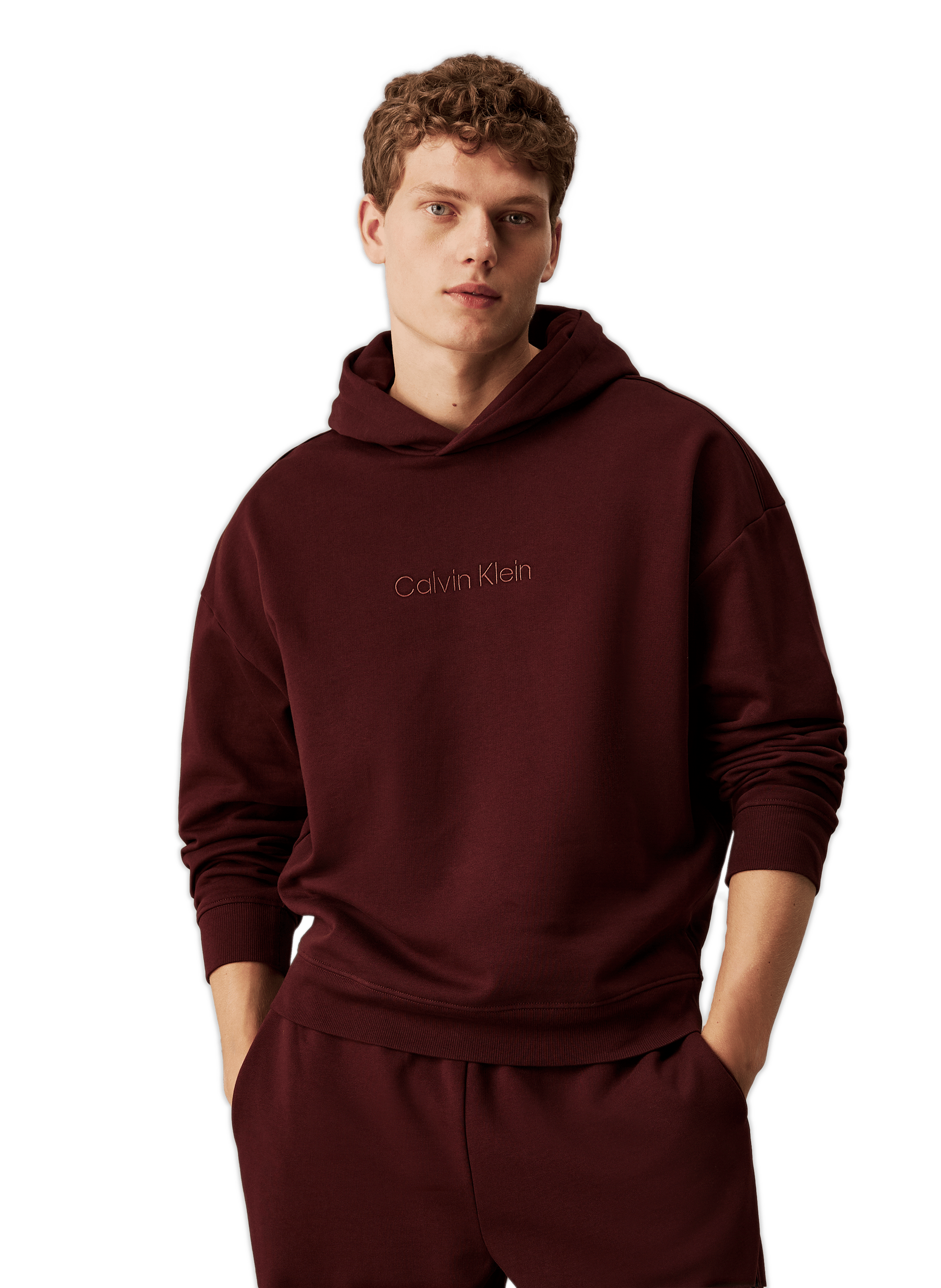 Hoodie en coton CALVIN KLEIN Red