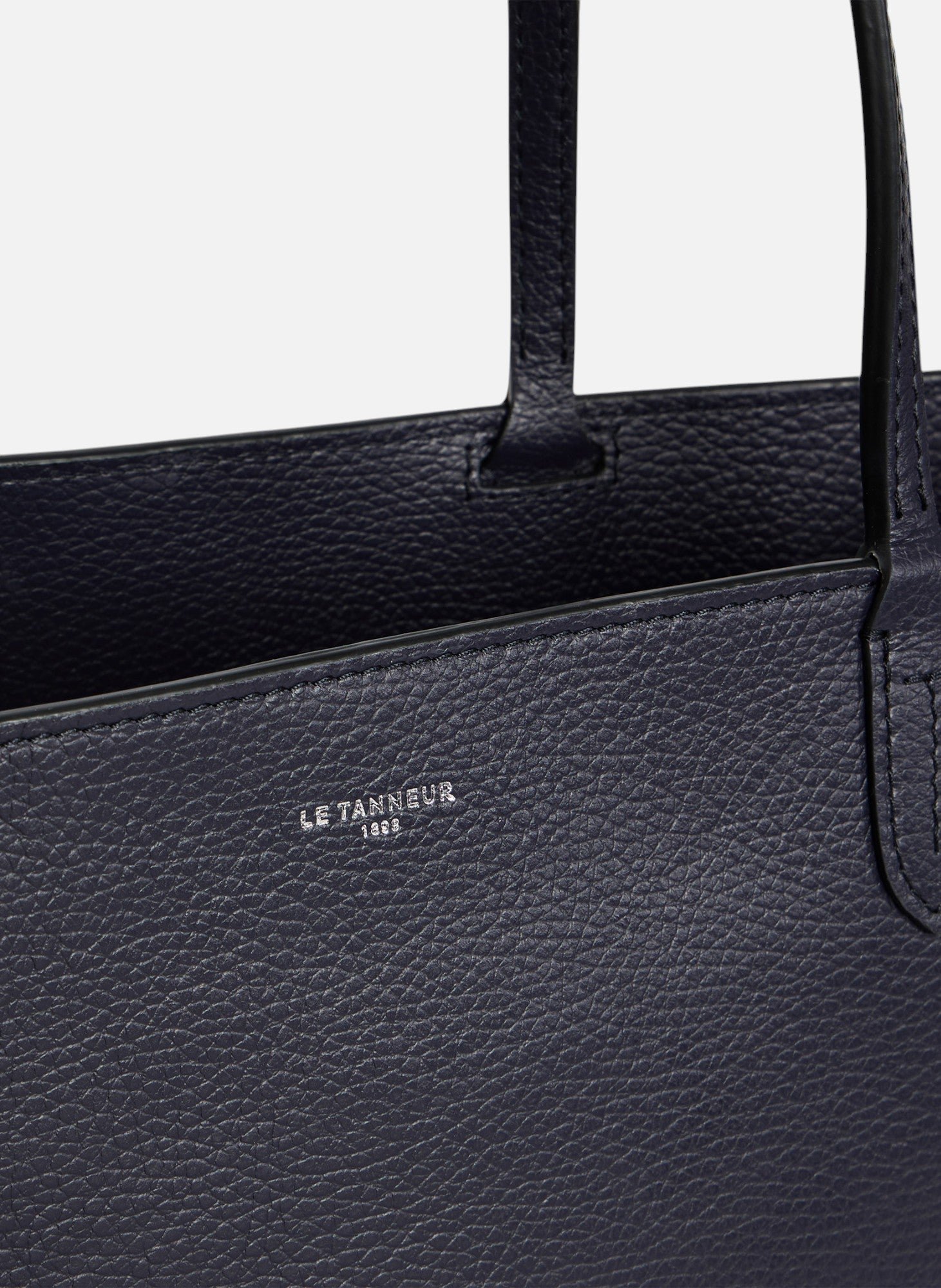 Grand sac cabas louise en cuir grainé LE TANNEUR Bleu