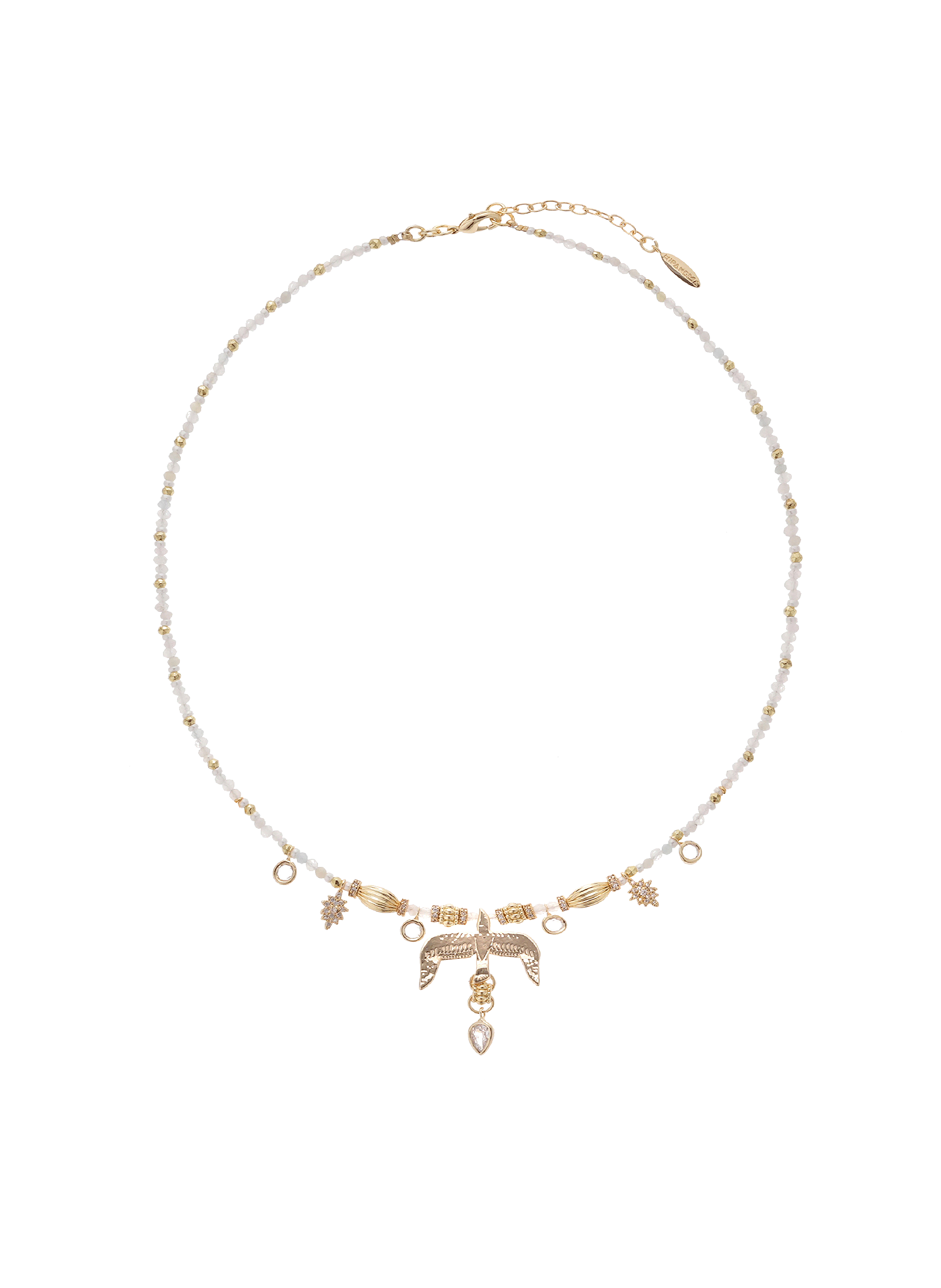 Collier de perles avec pendentif aigle gallica HIPANEMA Blanc