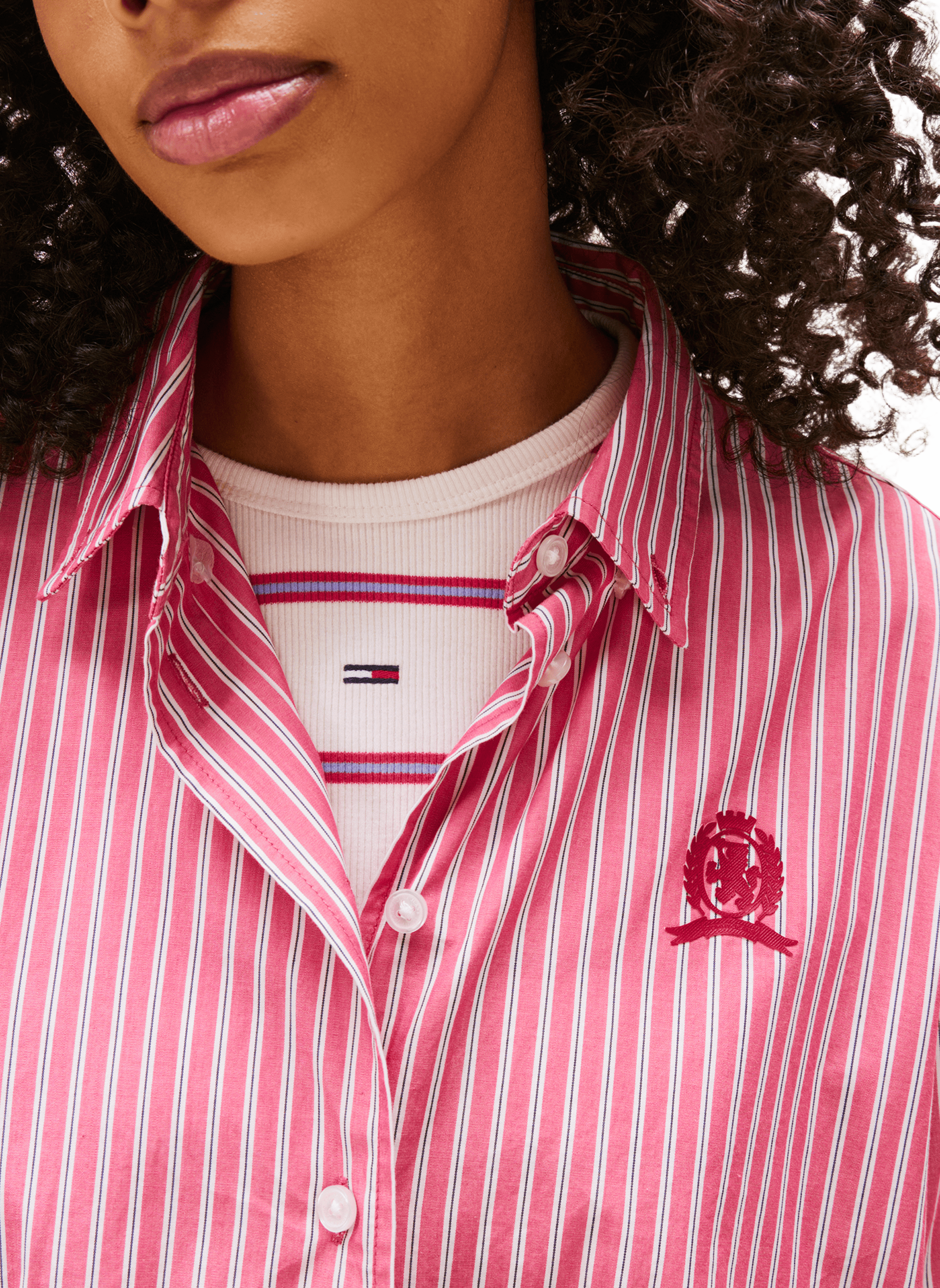 Striped cotton dress TOMMY HILFIGER Pink