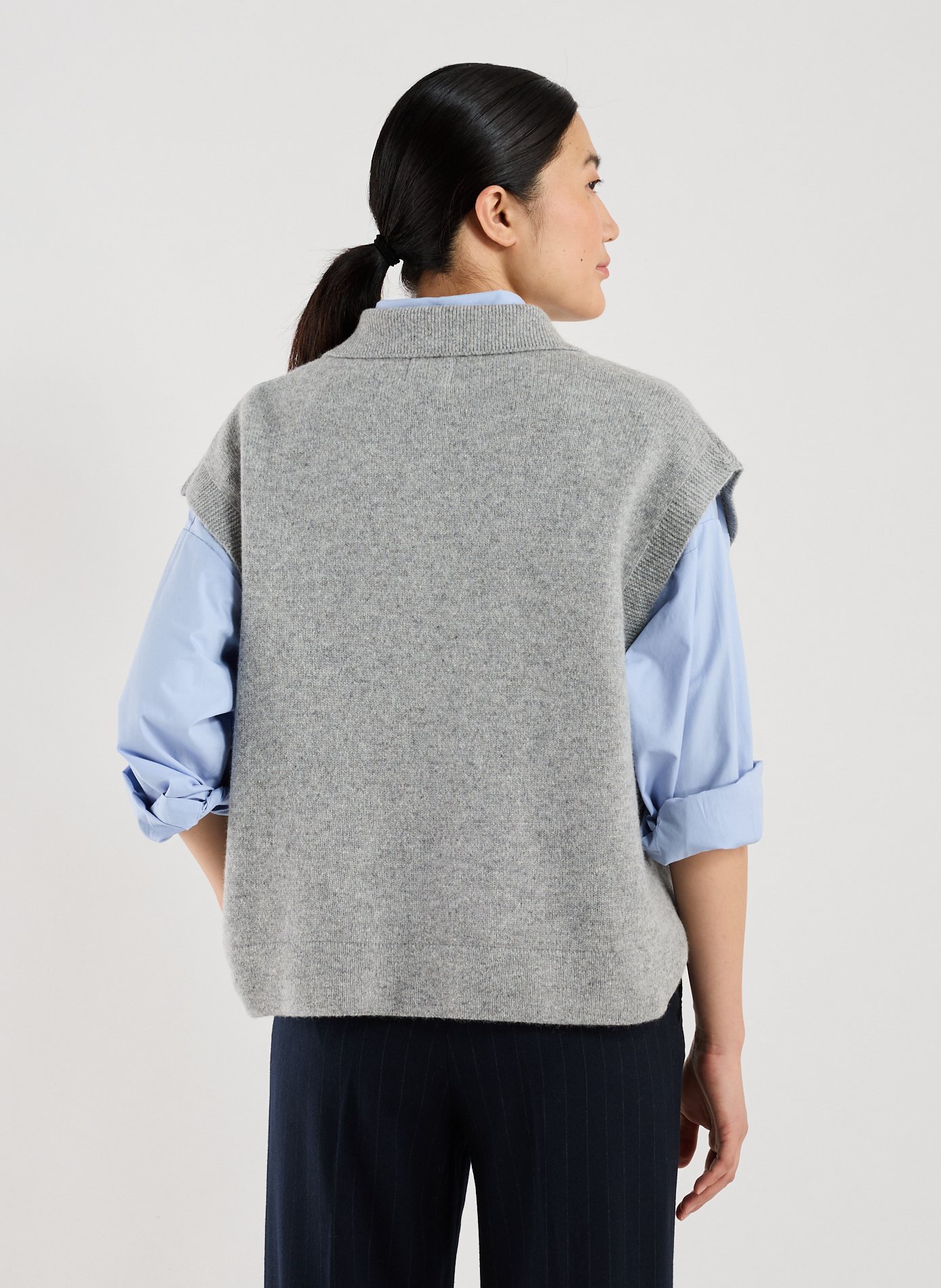 Gilet sans manches en laine mélangée BELLEROSE Gris