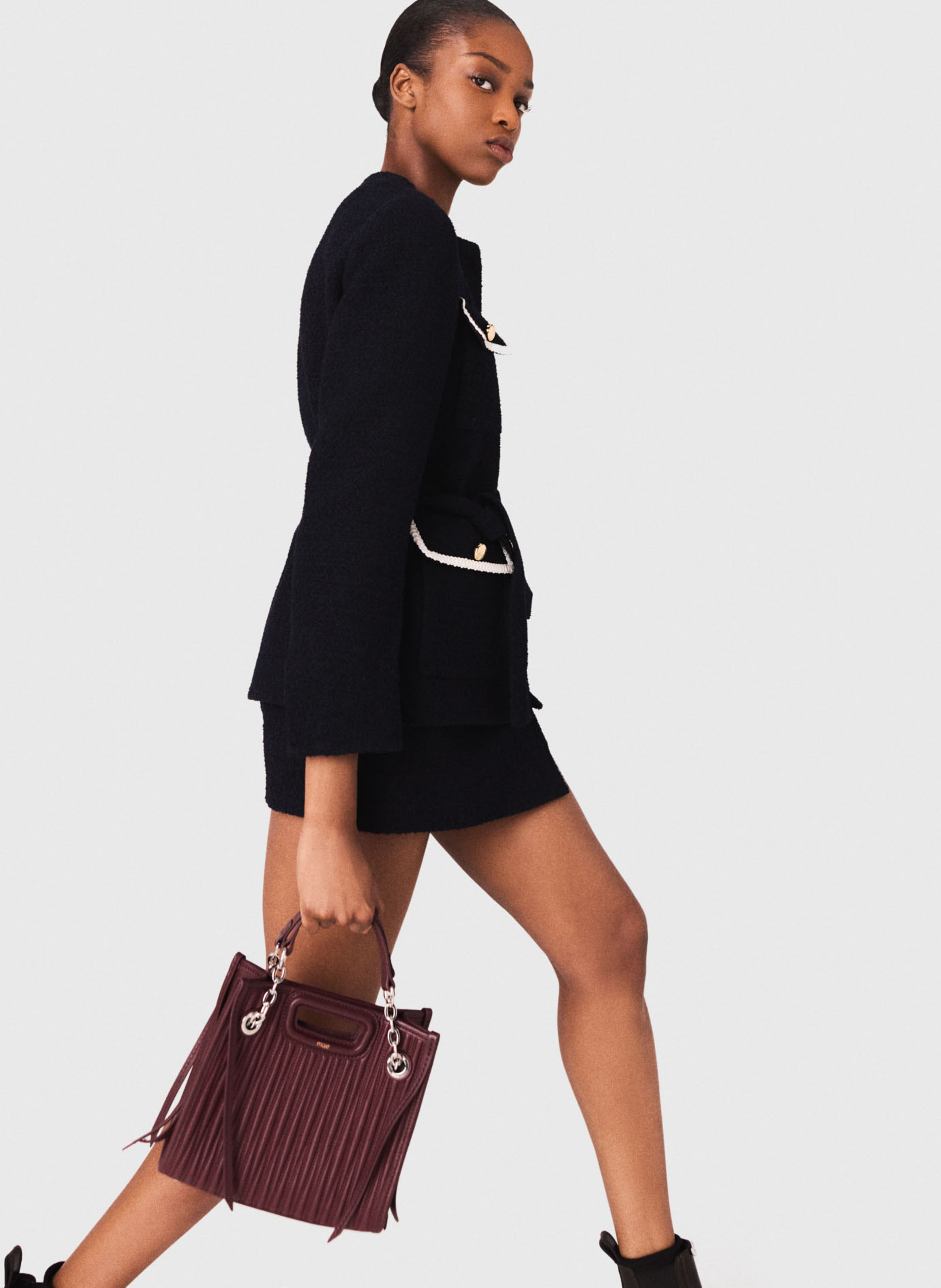 Veste col rond MAJE Bleu