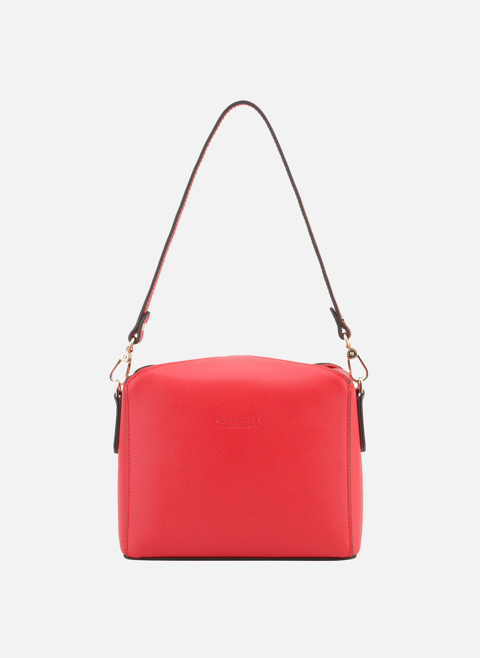 POURCHET Cassetta cuir - sac porté travers Rouge