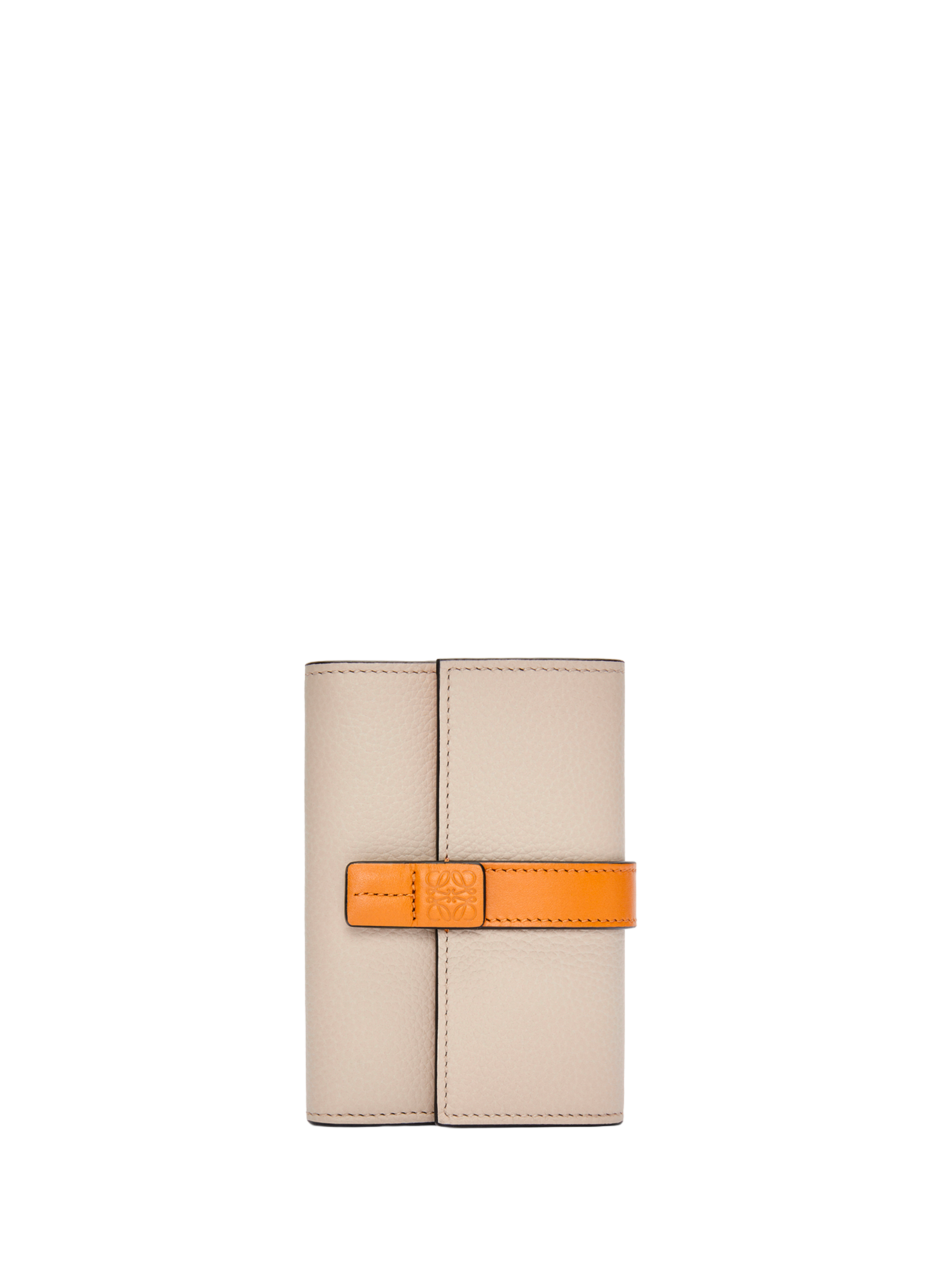 LOEWE Small vertical wallet in soft grained calf leather Beige