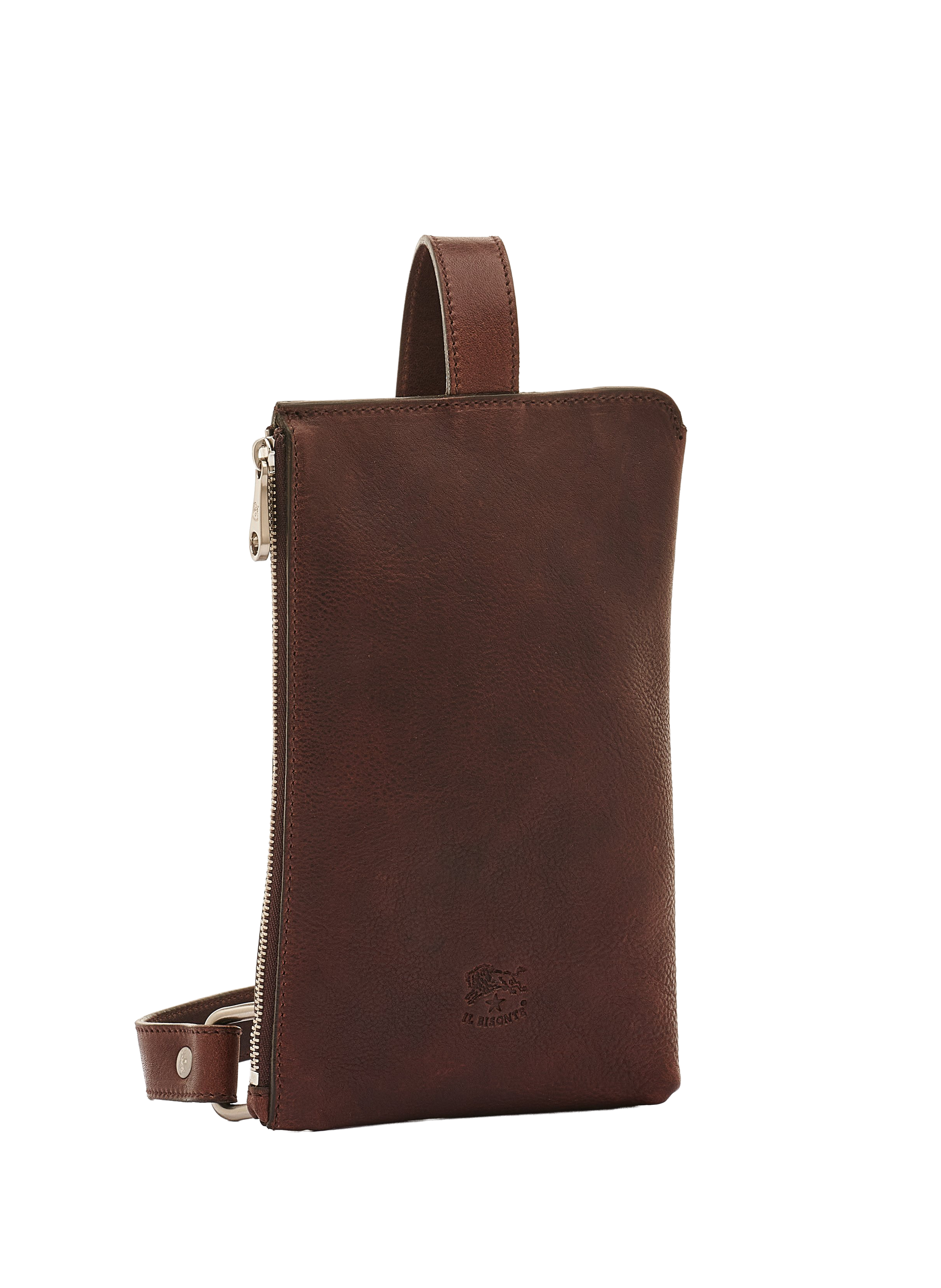 Cowhide leather bum bag IL BISONTE Brown