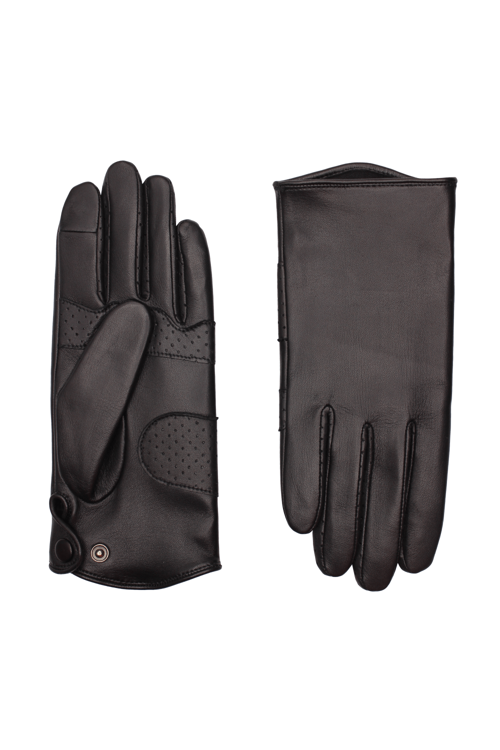 Gants ruba mobilité homme cuir doublés soie AGNELLE Noir