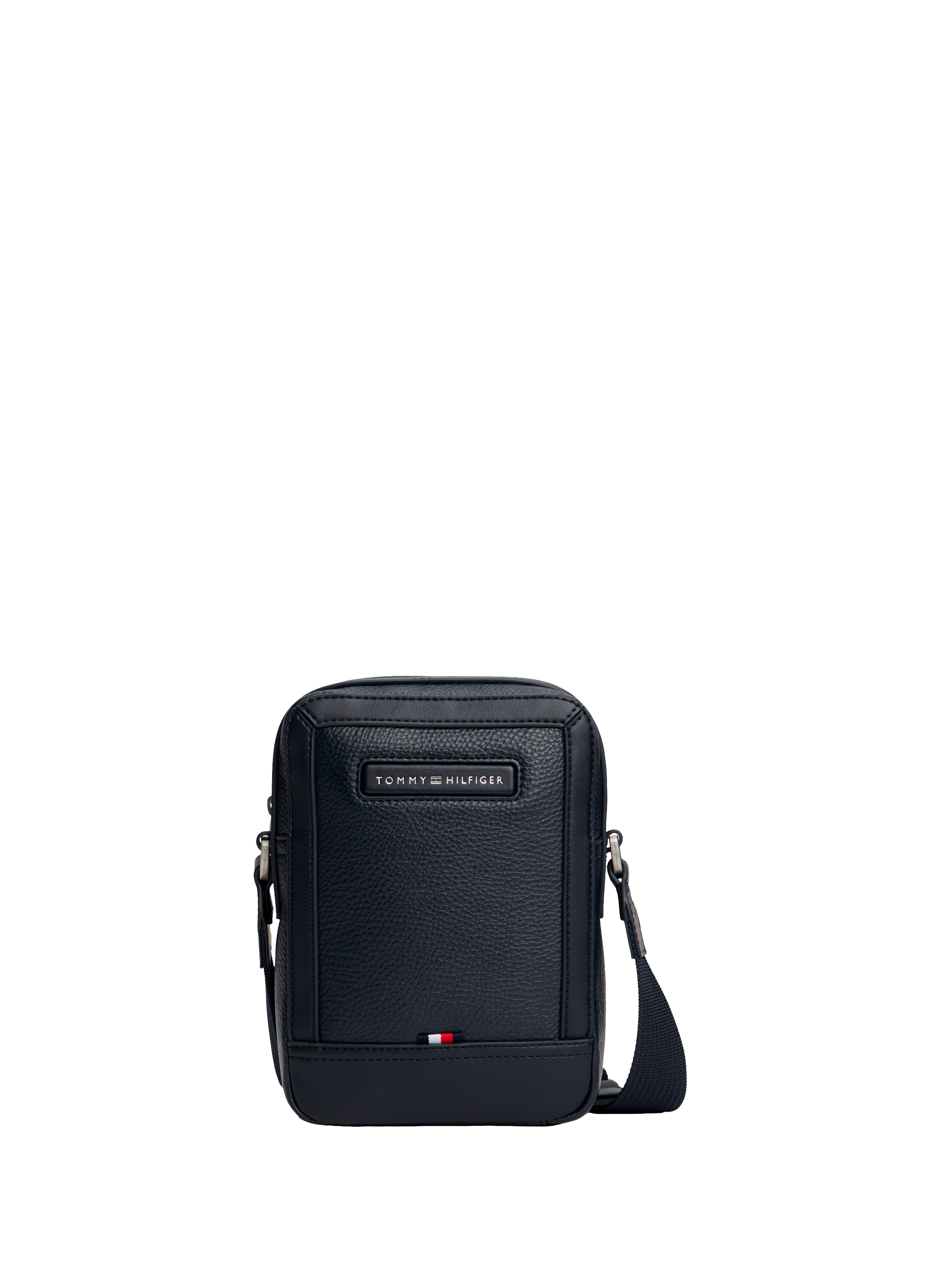 Grained faux leather reporter bag TOMMY HILFIGER Blue