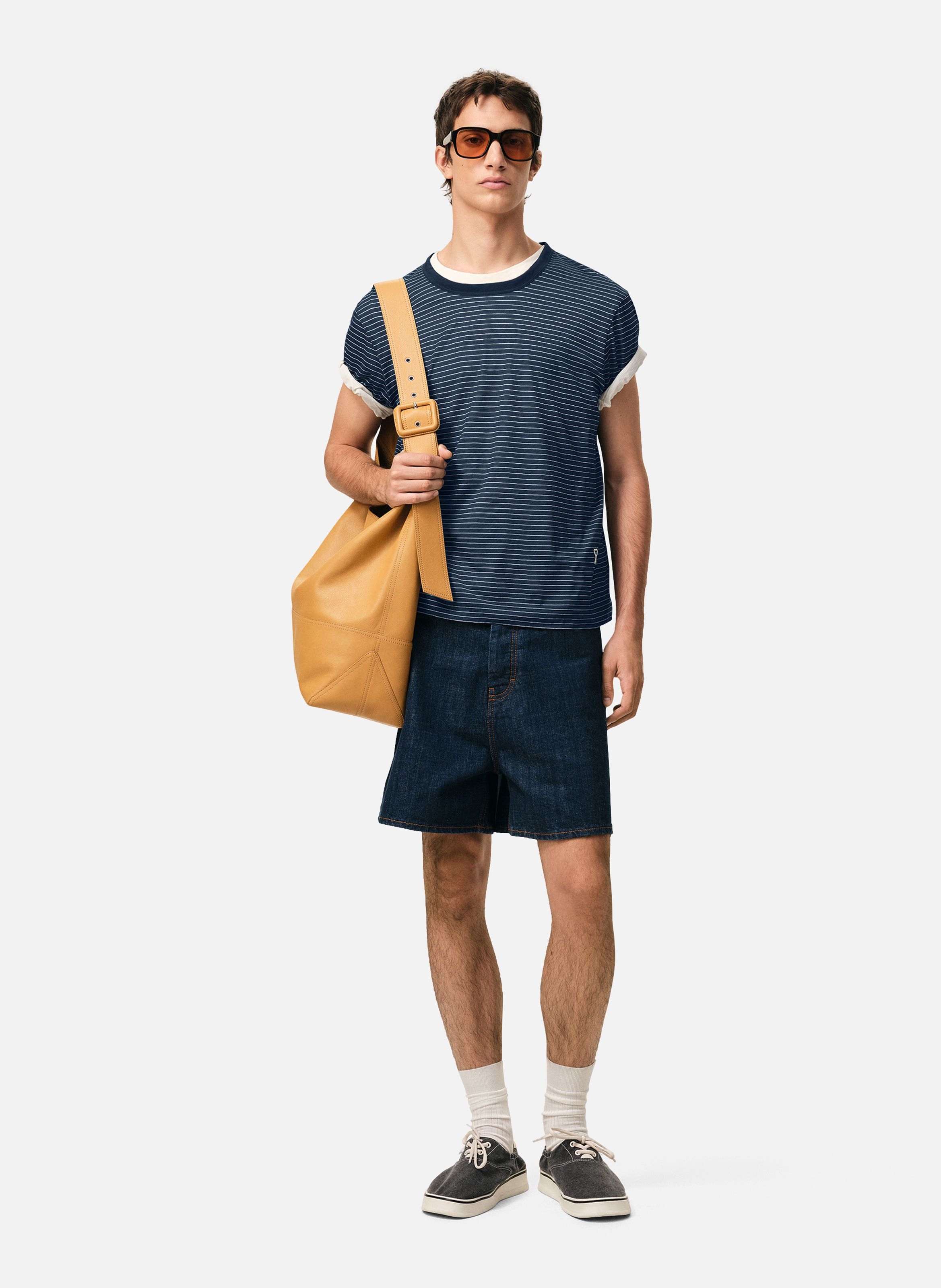 T-shirt rayé ami de coeur en coton AMI PARIS Bleu