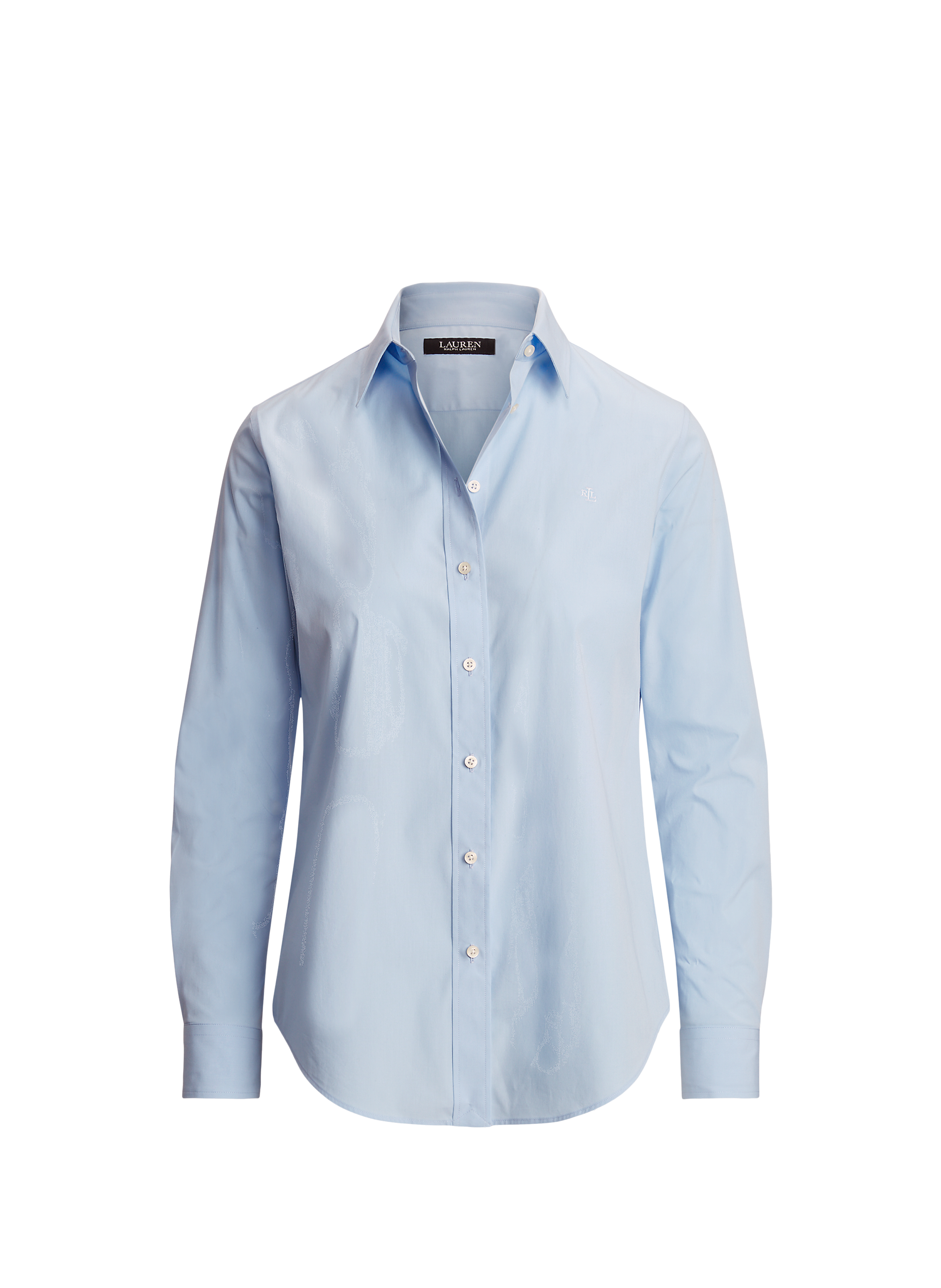 Fitted shirt with classic collar in cotton LAUREN Blue