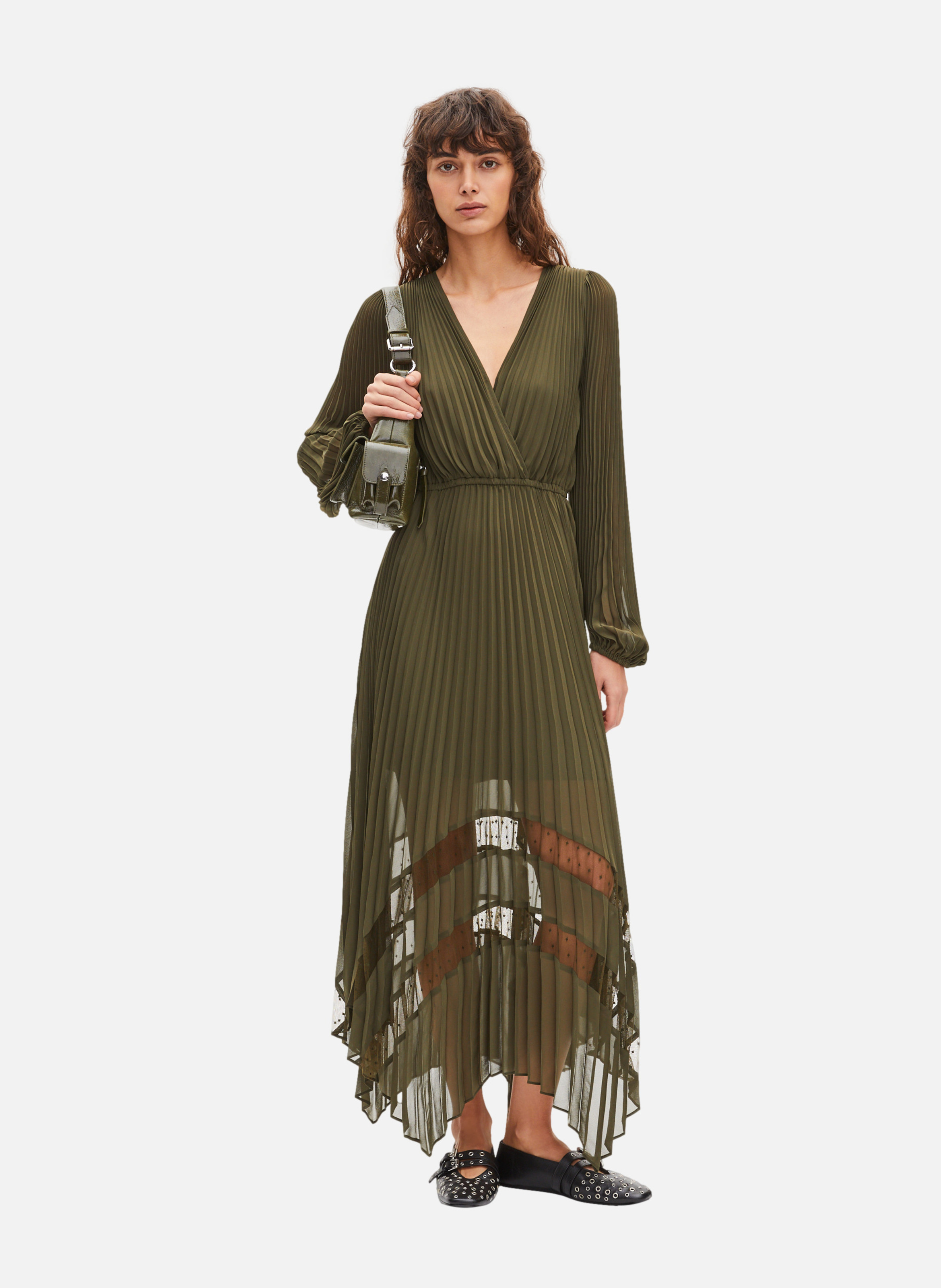 Robe longue plissée THE KOOPLES Vert