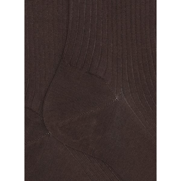 Dore Dore Chaussettes Hautes Côtelées En Coton In Brown
