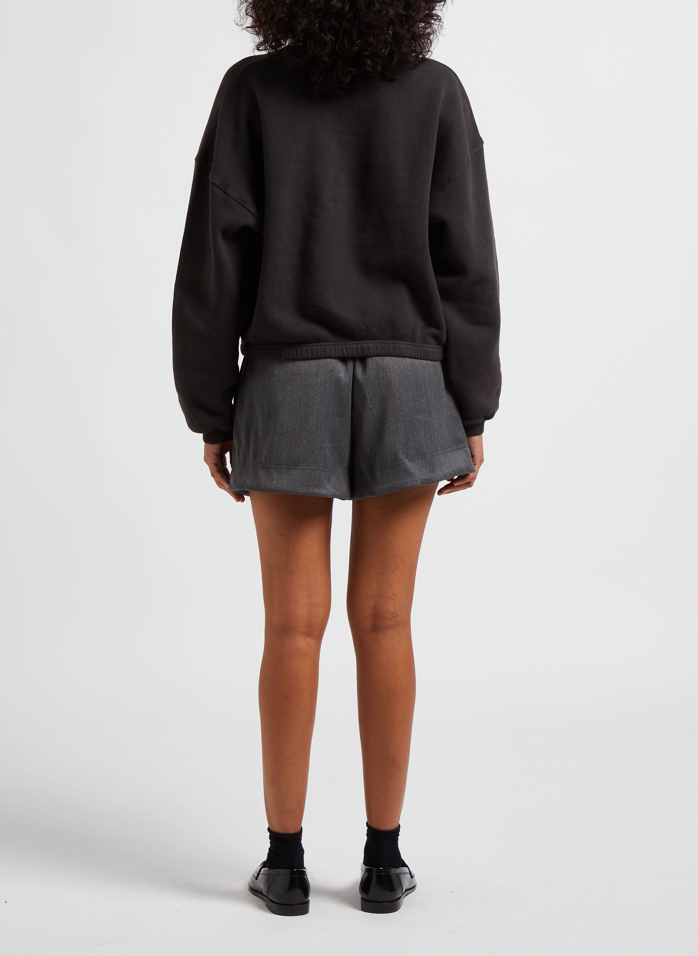 Sweat court col rond en coton mélangé izubird AMERICAN VINTAGE Noir