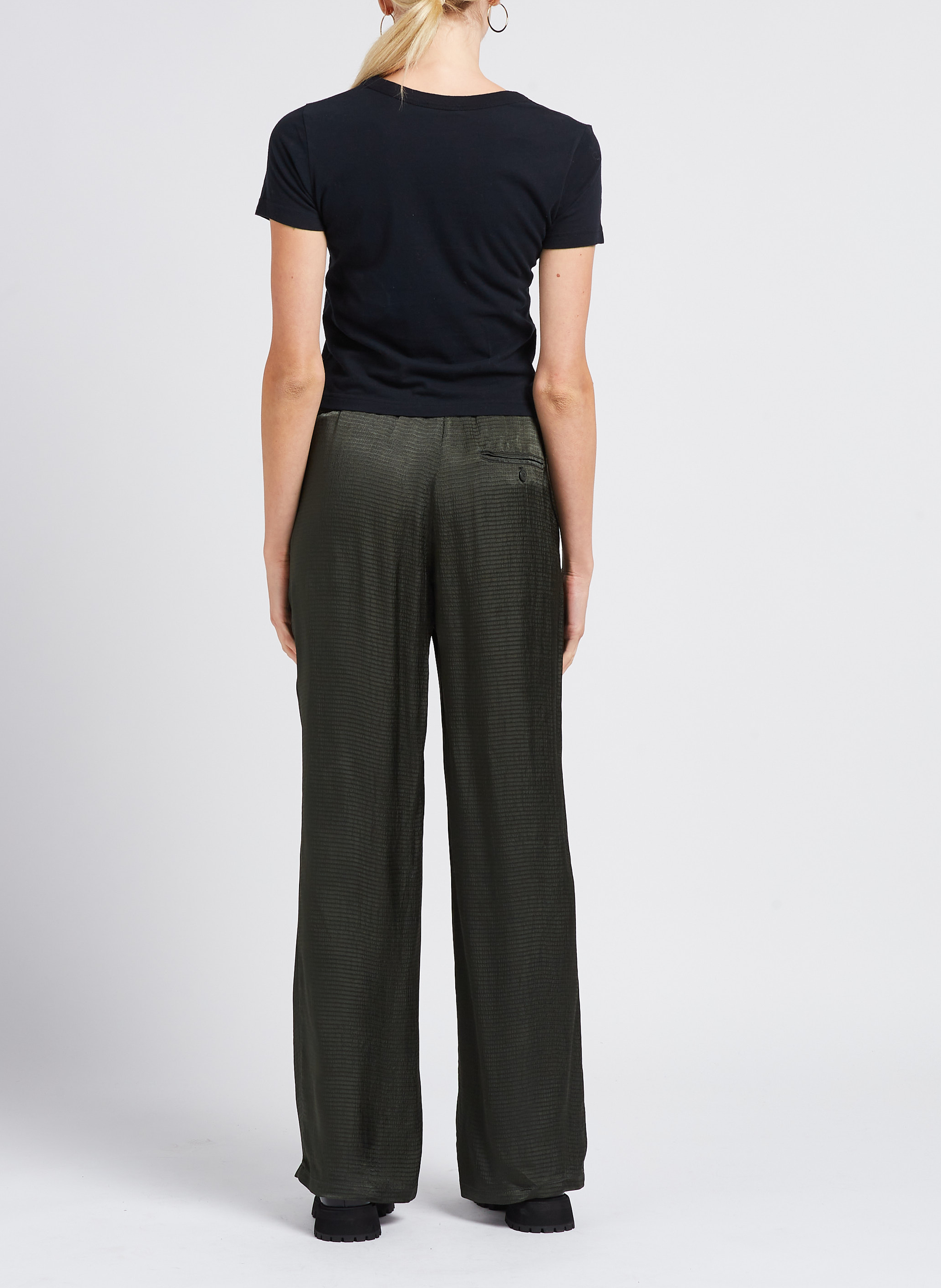 Tee-shirt court col rond en coton gamipy AMERICAN VINTAGE Noir