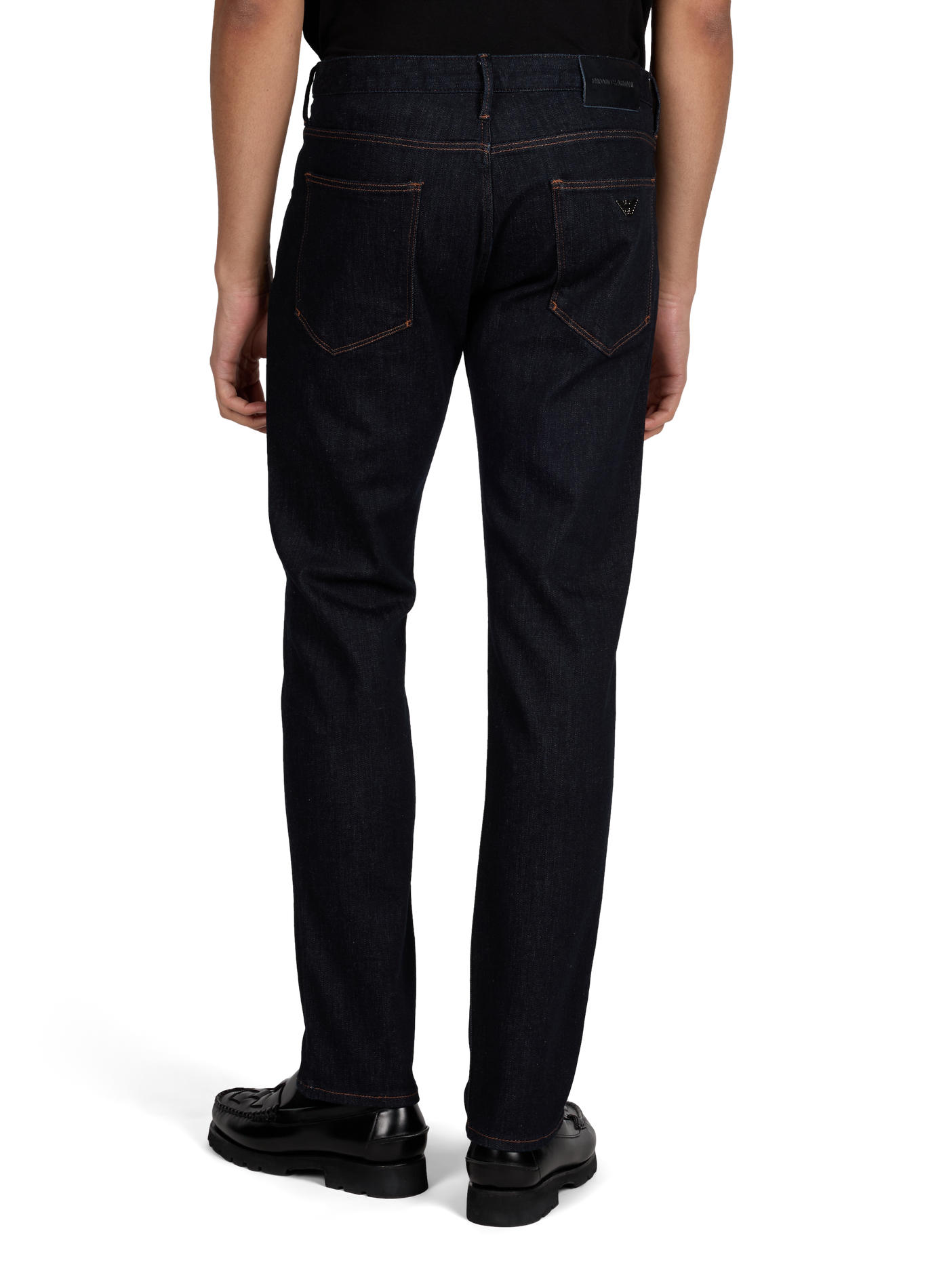 Five-pocket cotton blend jeans EMPORIO ARMANI Blue