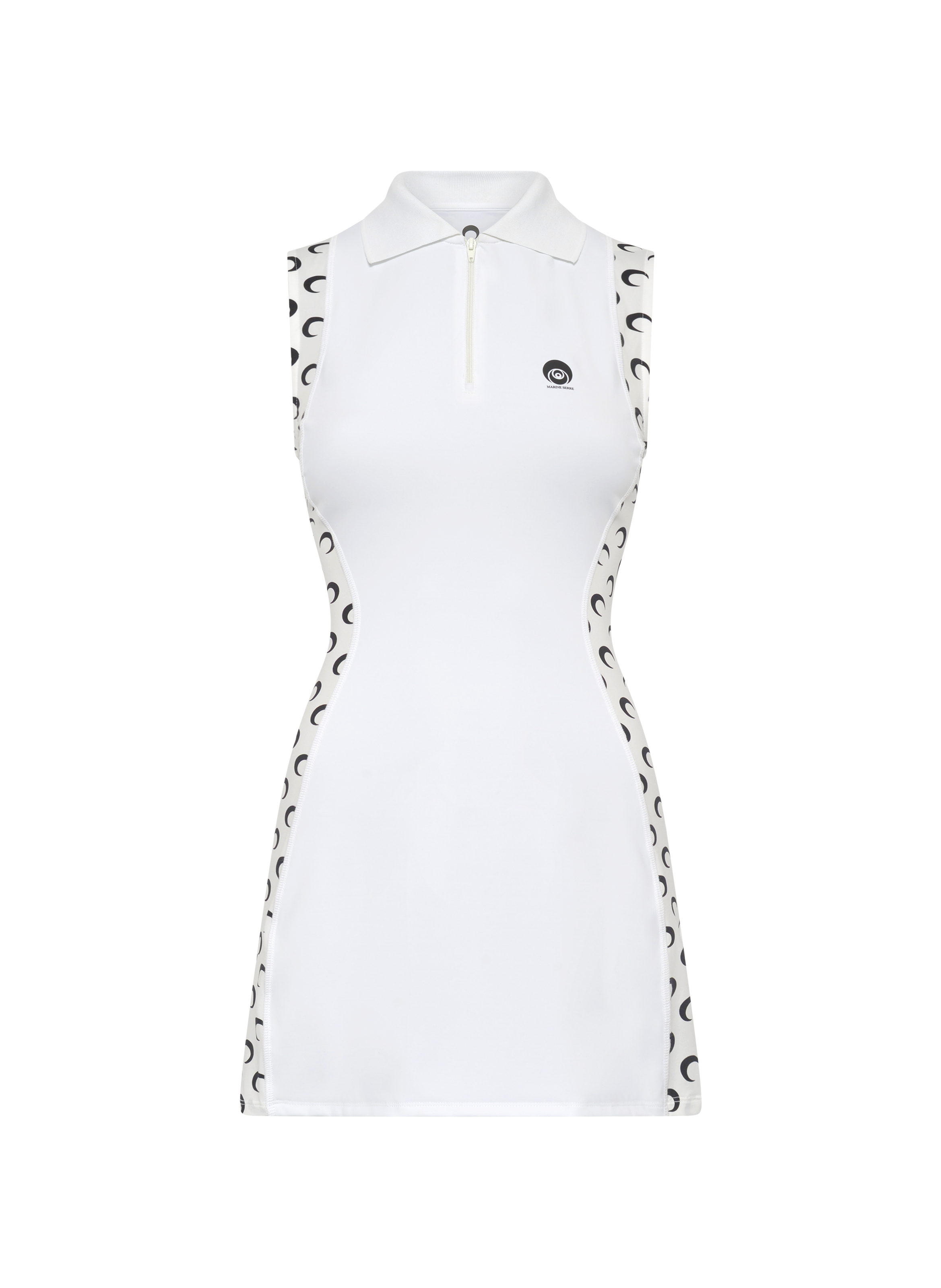 Athleisure polo mini dress with moon inserts MARINE SERRE White