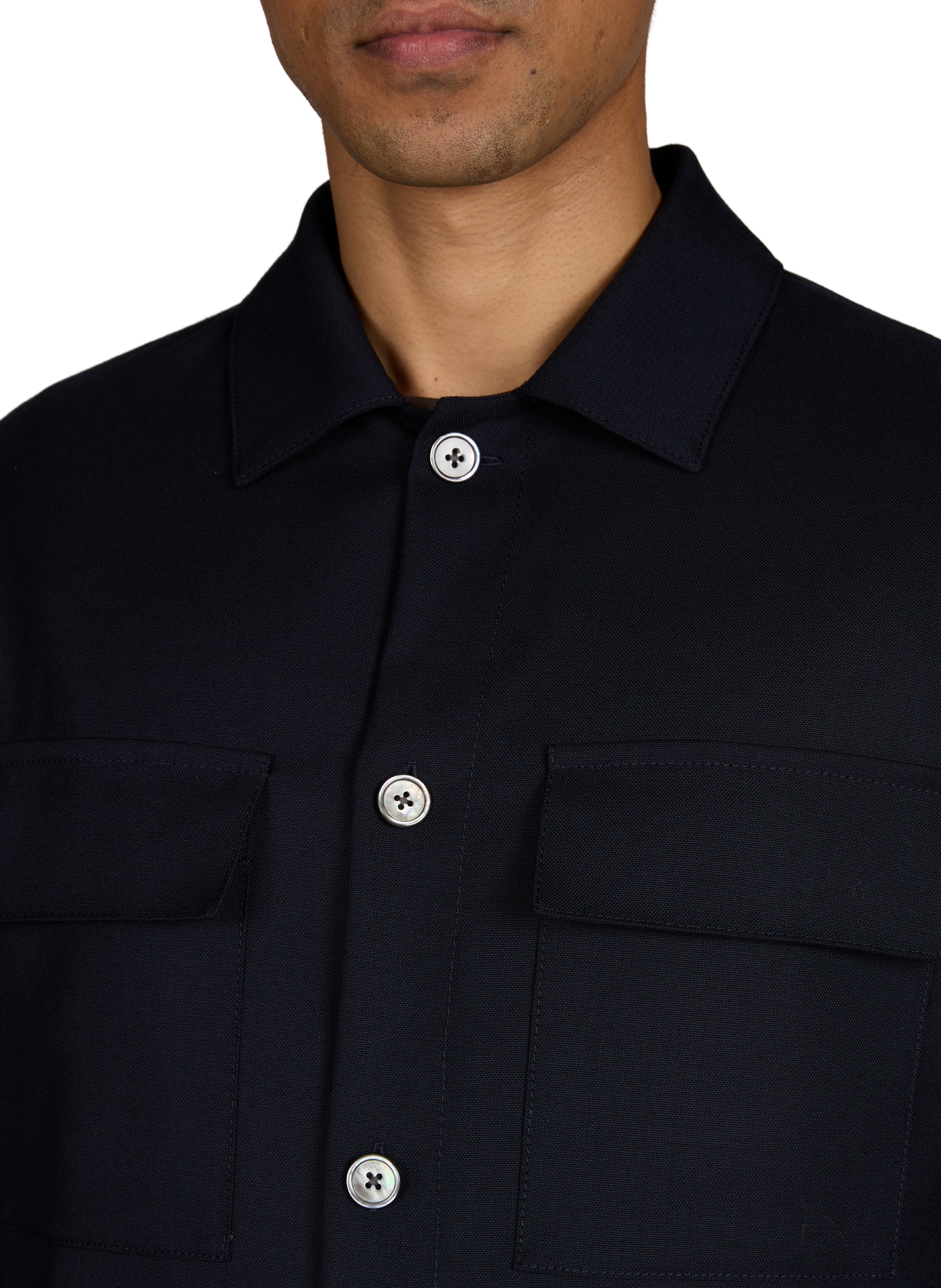 Solid classic collar virgin wool jacket WINDSOR Blue