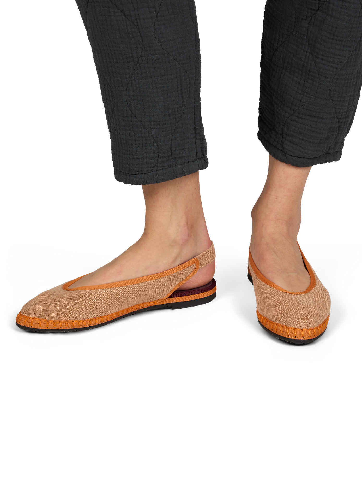 Sling-back linen FLABELUS Brown