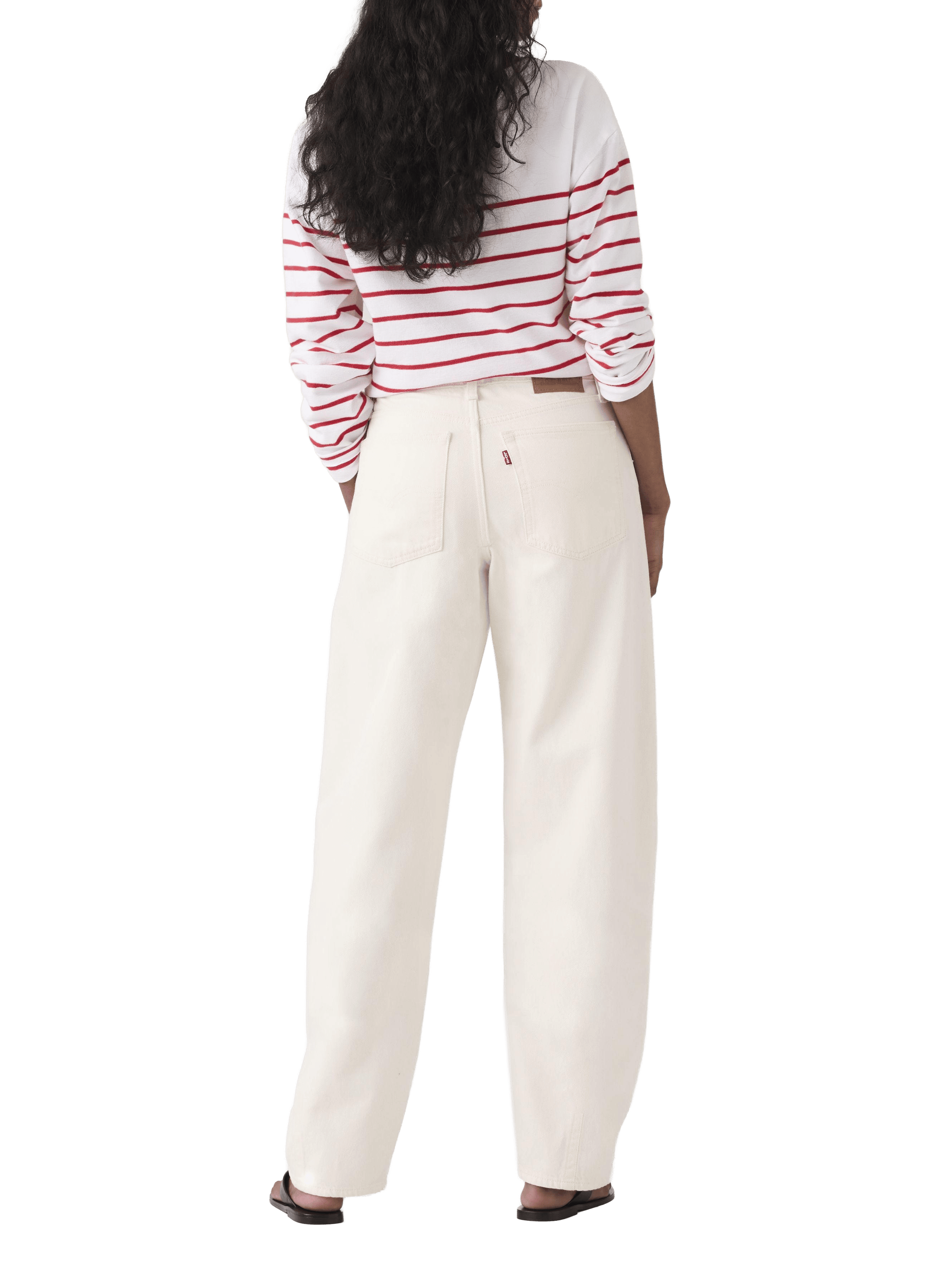 Baggy Dad Barrel Cotton Jeans LEVI'S White